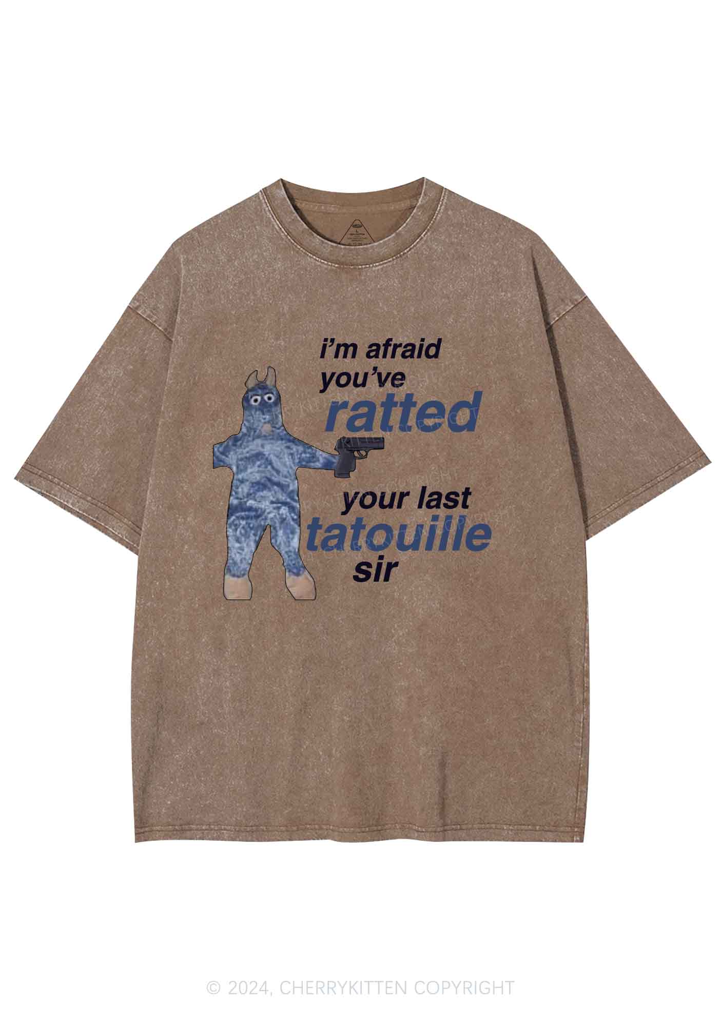 Ratted Last Tatouille Y2K Washed Tee Cherrykitten - Image 7