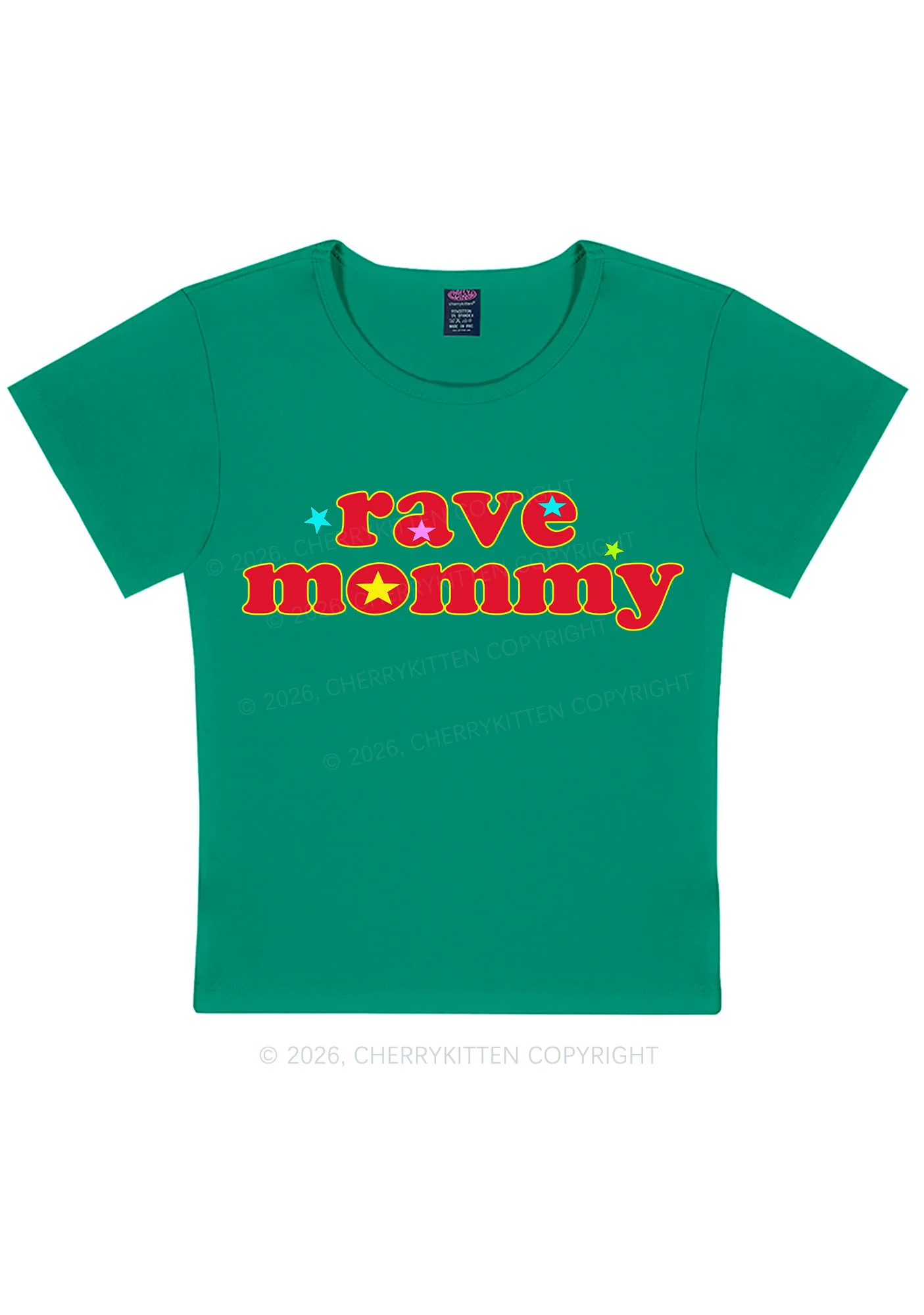 Rave Mommy Y2K Baby Tee Cherrykitten - Image 8