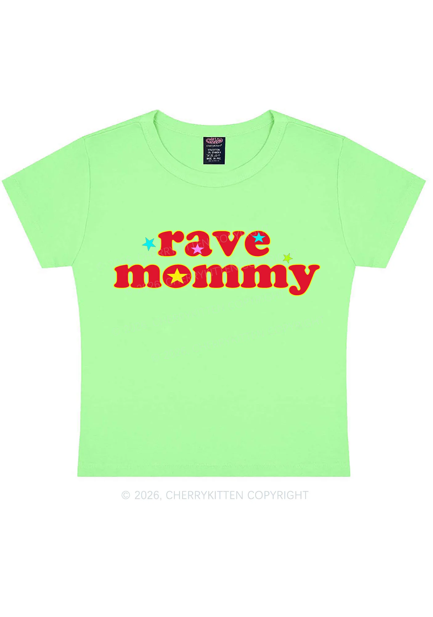 Rave Mommy Y2K Baby Tee Cherrykitten - Image 9