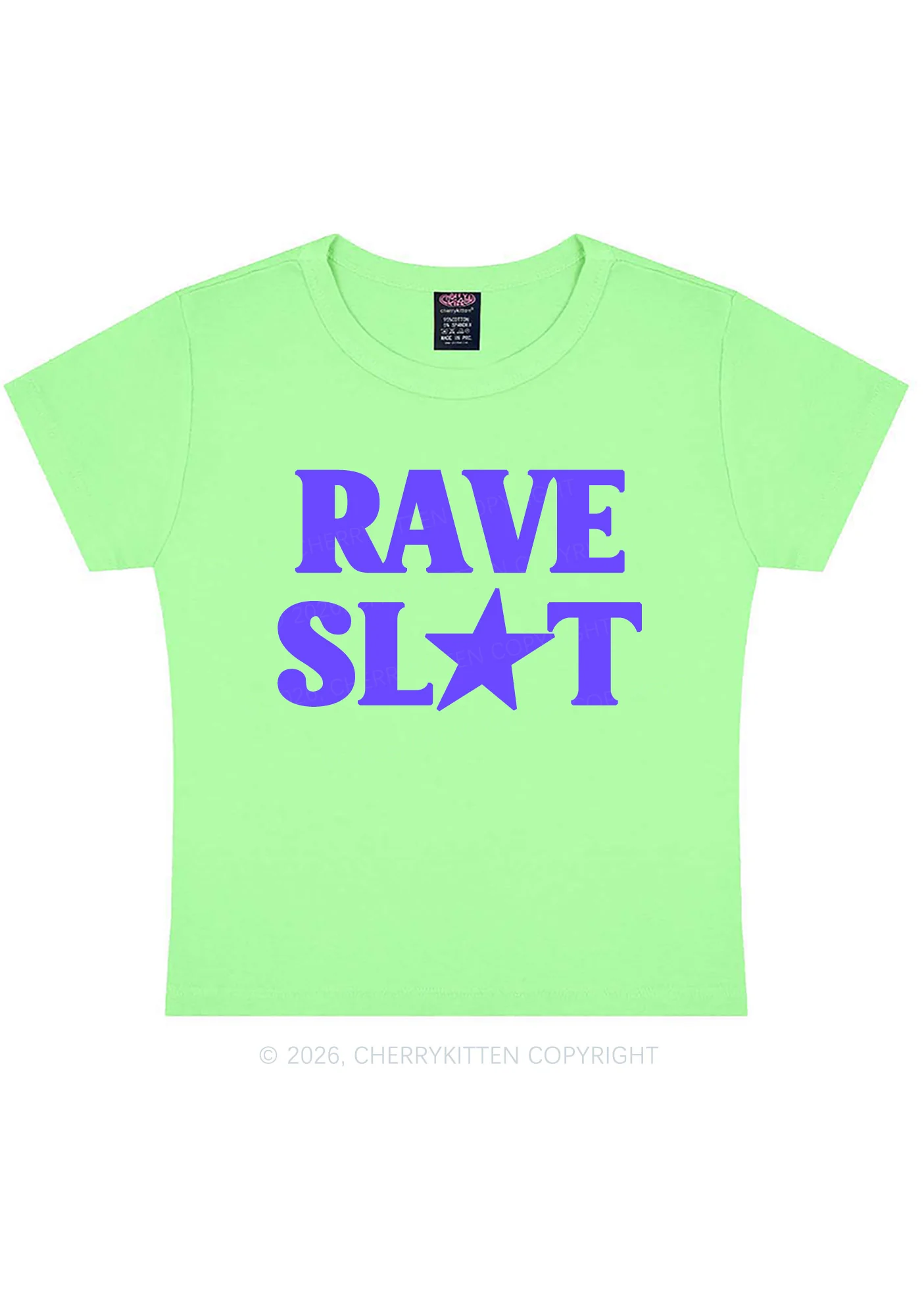 Rave Slxt Y2K Baby Tee Cherrykitten - Image 11