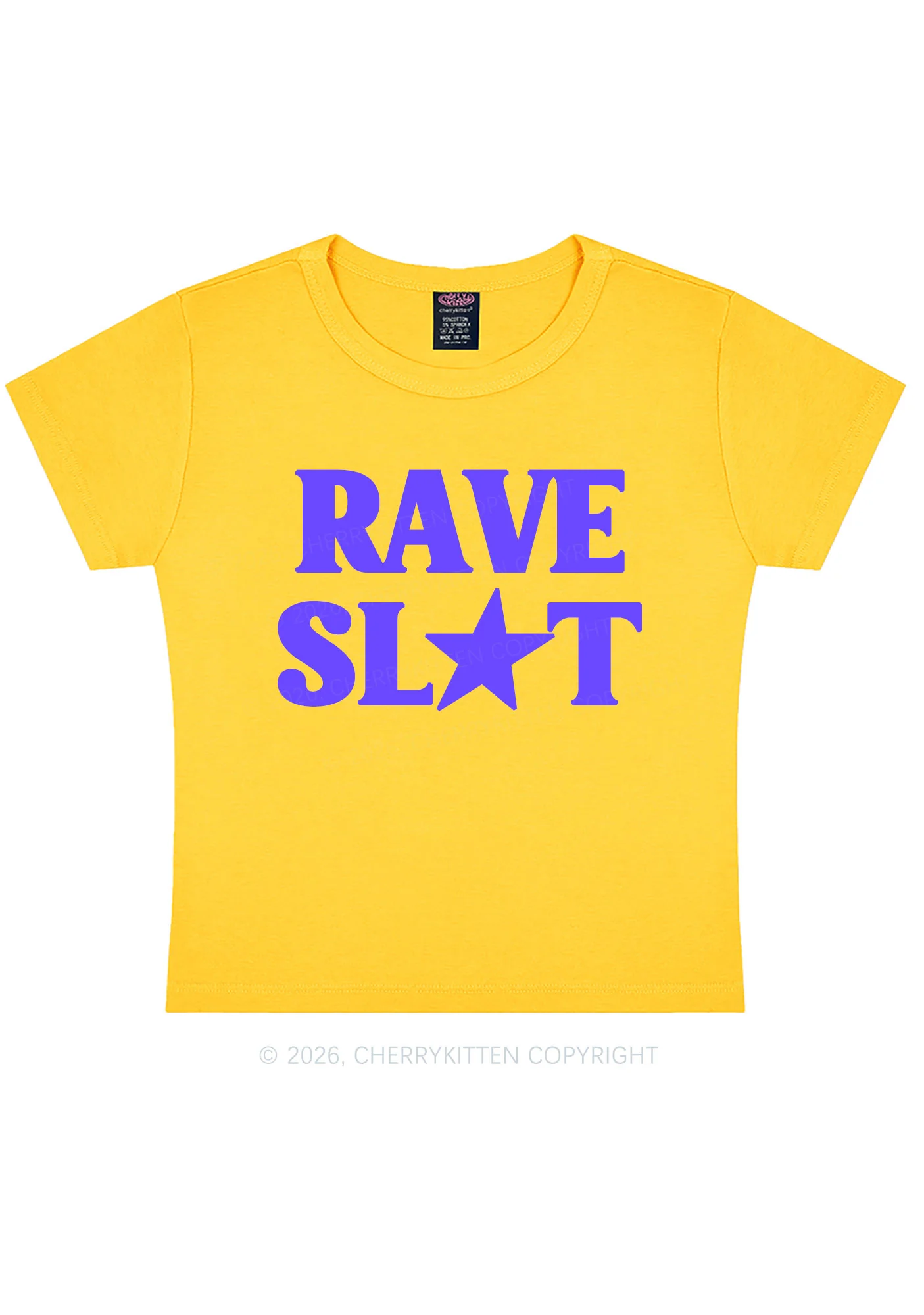 Rave Slxt Y2K Baby Tee Cherrykitten - Image 4