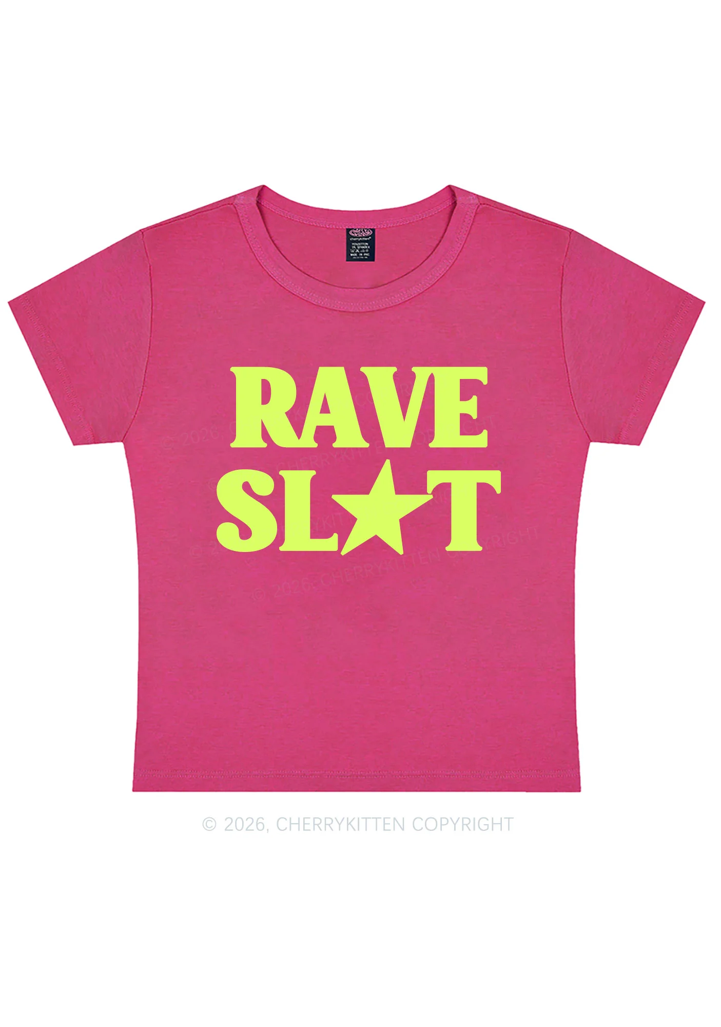 Rave Slxt Y2K Baby Tee Cherrykitten - Image 5