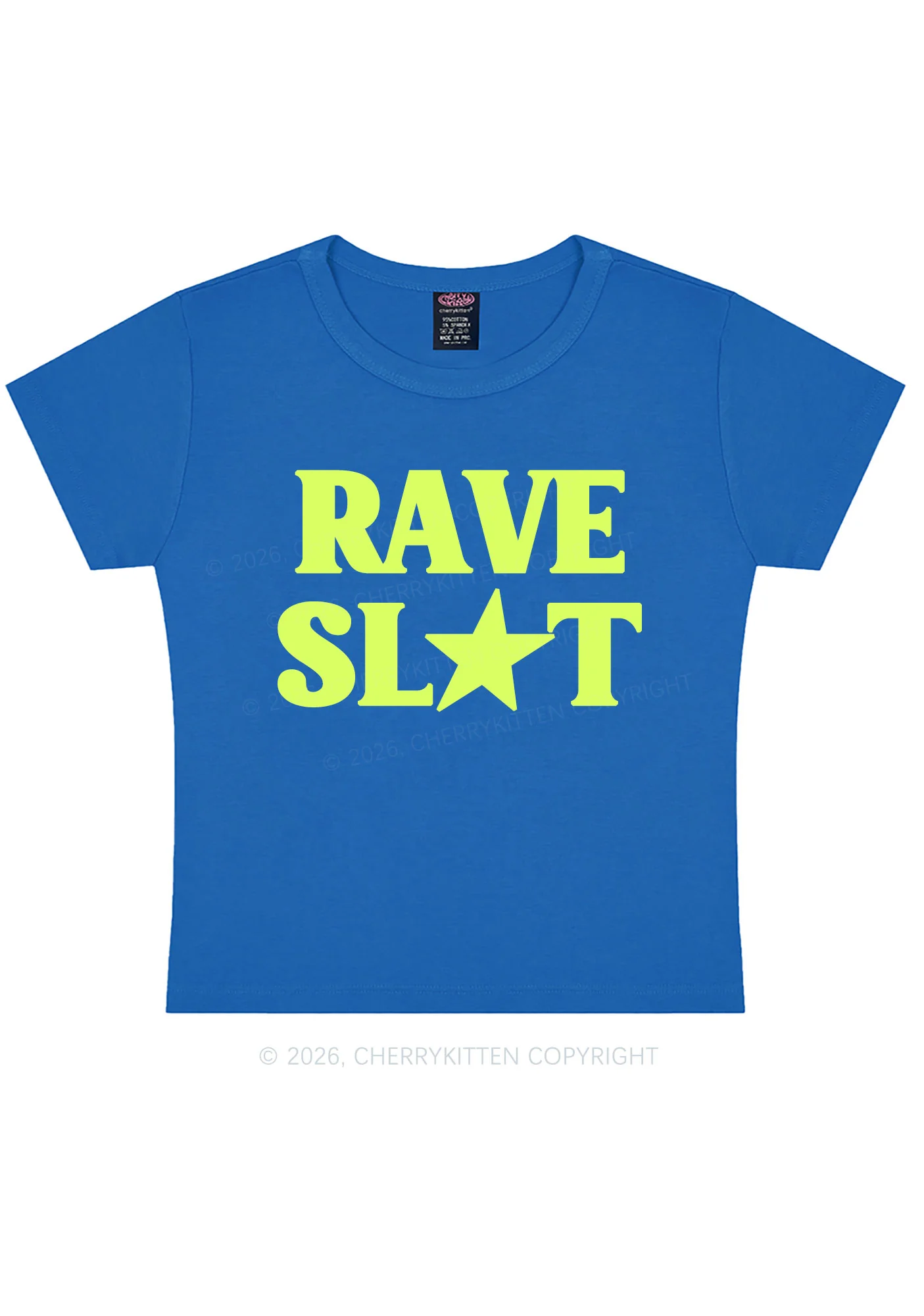 Rave Slxt Y2K Baby Tee Cherrykitten - Image 8