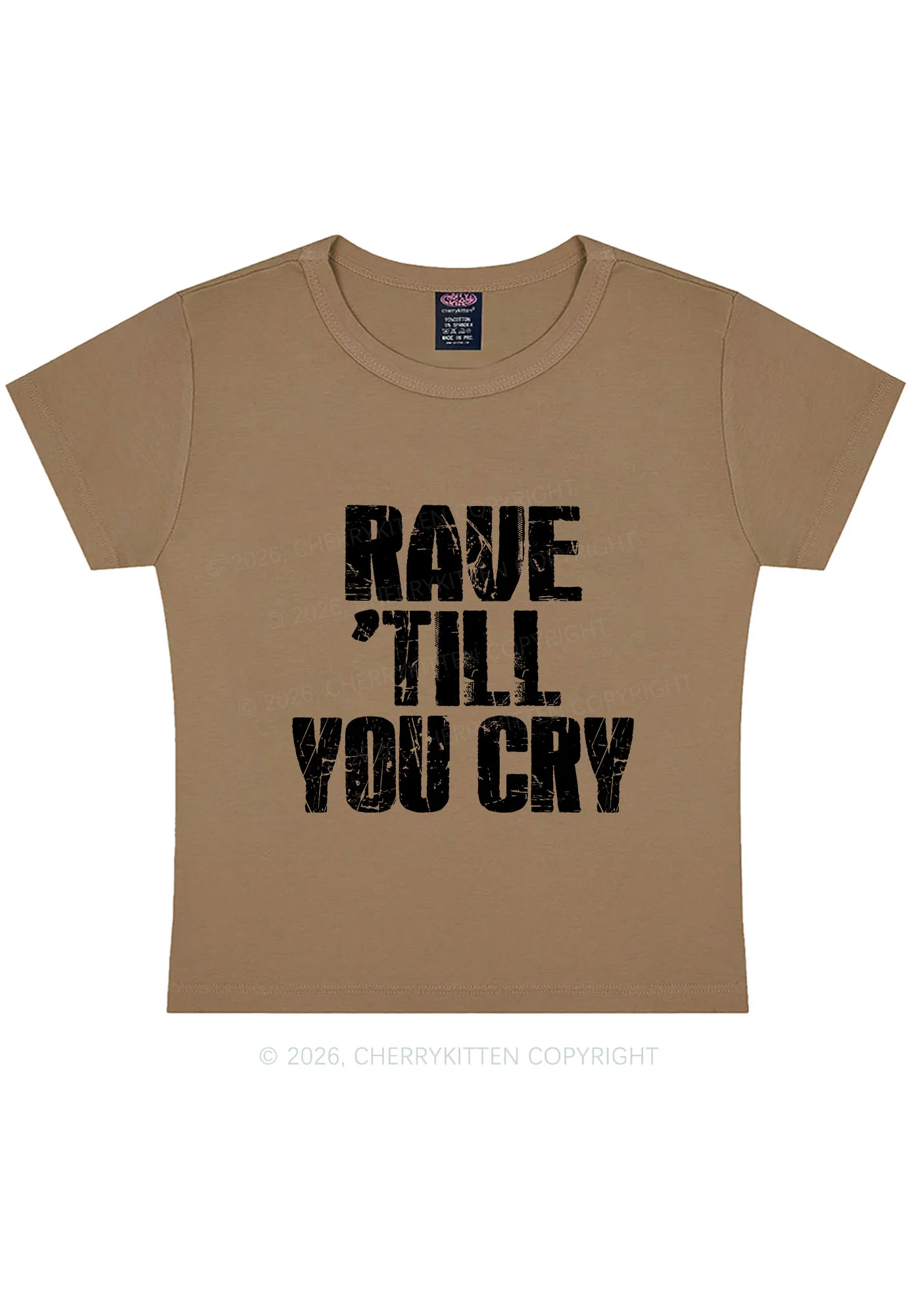 Rave Till You Cry Y2K Baby Tee Cherrykitten - Image 10