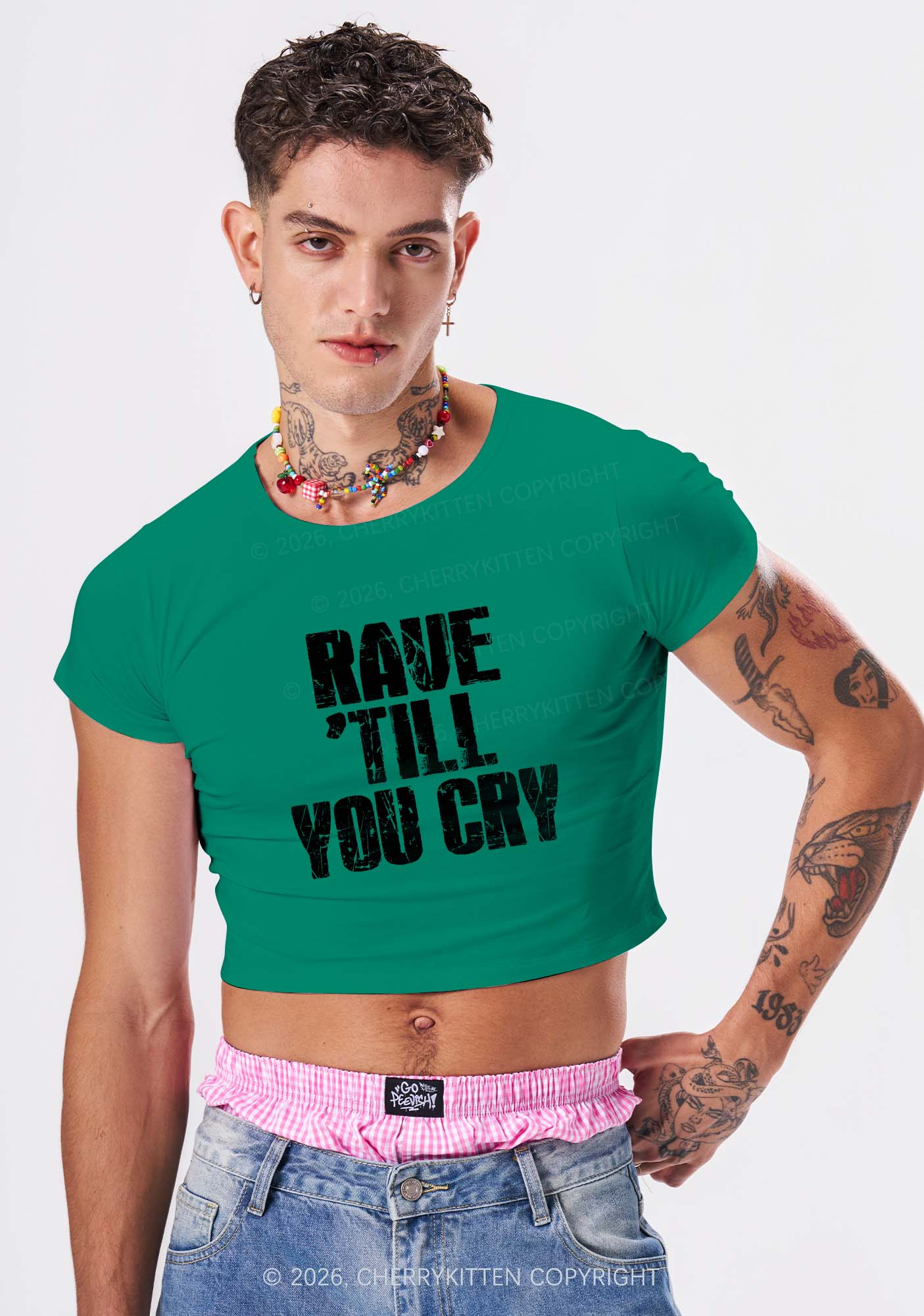 Rave Till You Cry Y2K Baby Tee Cherrykitten - Image 12