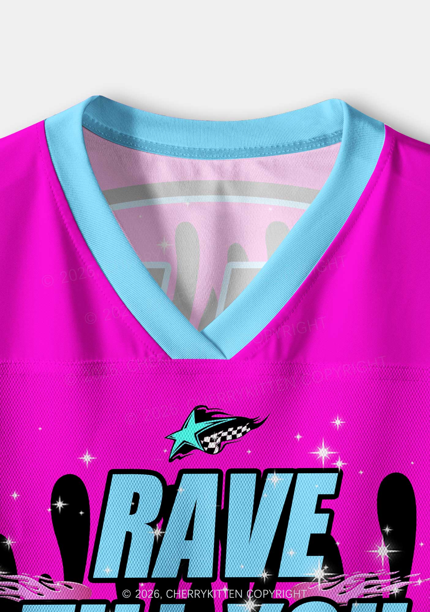 Rave Till You Cry Y2K Crop Sport Jersey Shirts Cherrykitten - Image 6
