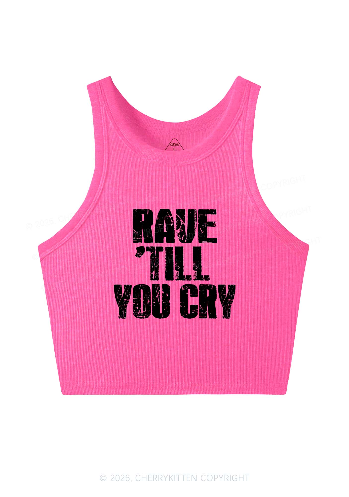 Rave Till You Cry Y2K Crop Tank Top Cherrykitten - Image 3