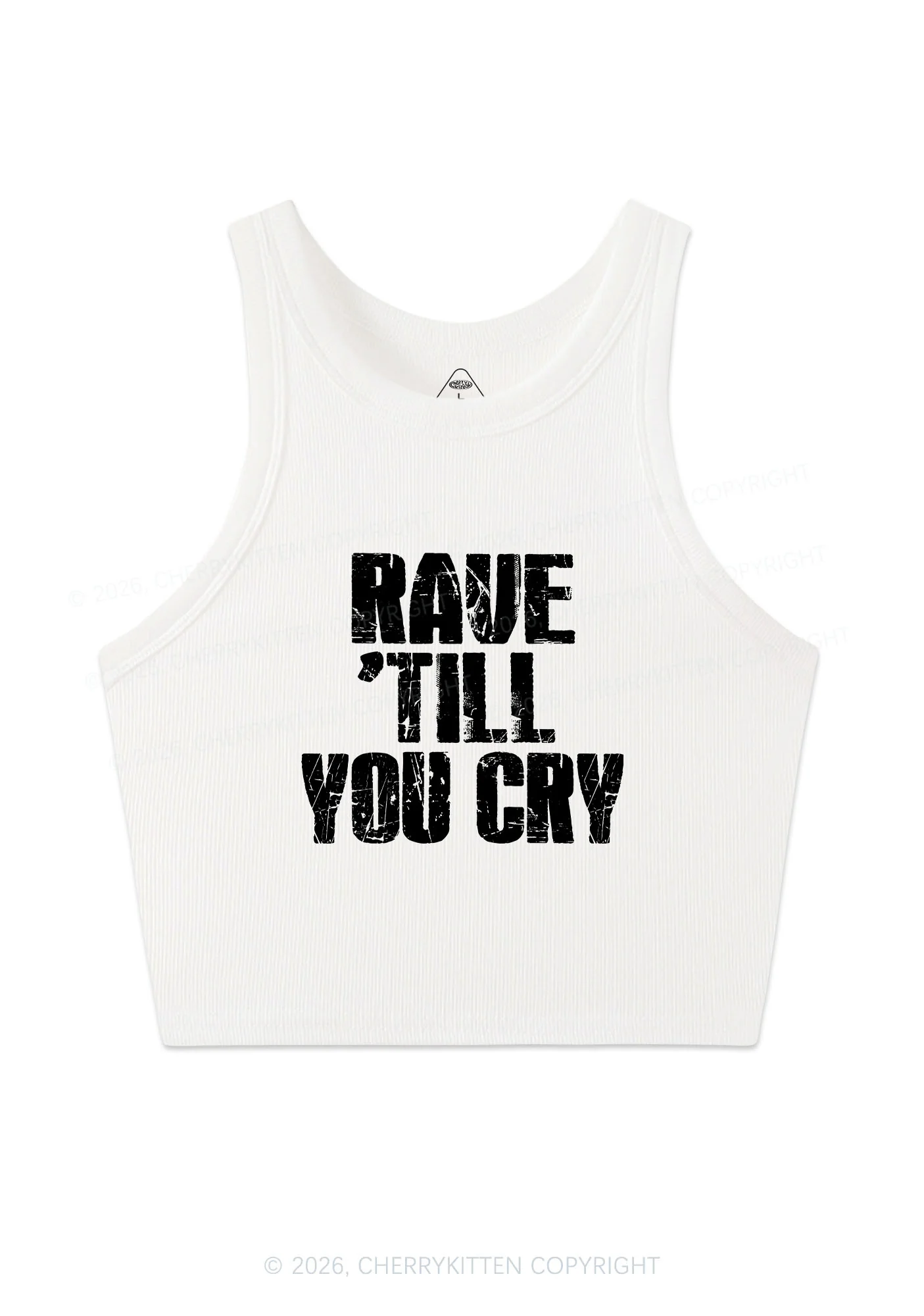 Rave Till You Cry Y2K Crop Tank Top Cherrykitten - Image 4