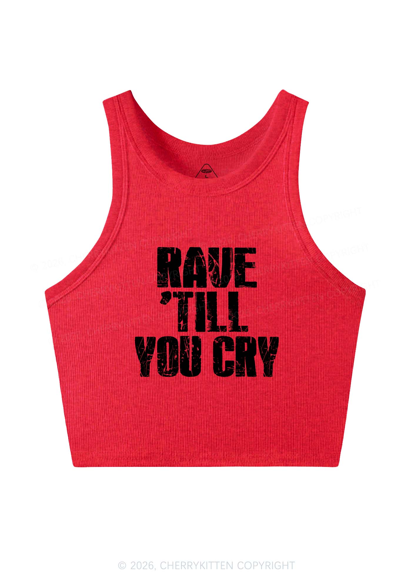 Rave Till You Cry Y2K Crop Tank Top Cherrykitten - Image 5