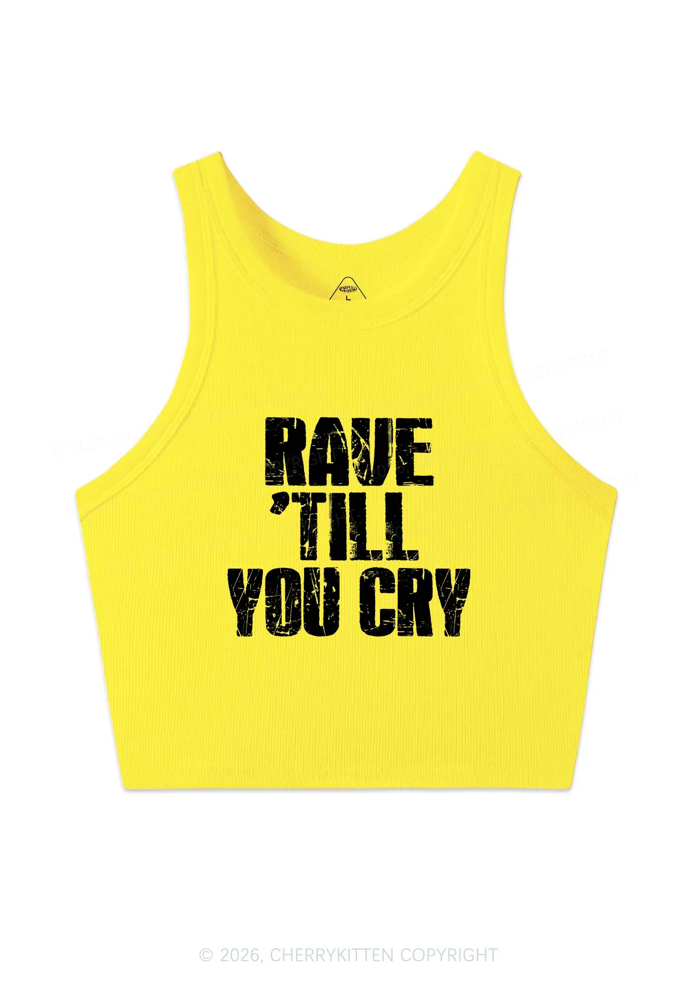 Rave Till You Cry Y2K Crop Tank Top Cherrykitten - Image 6