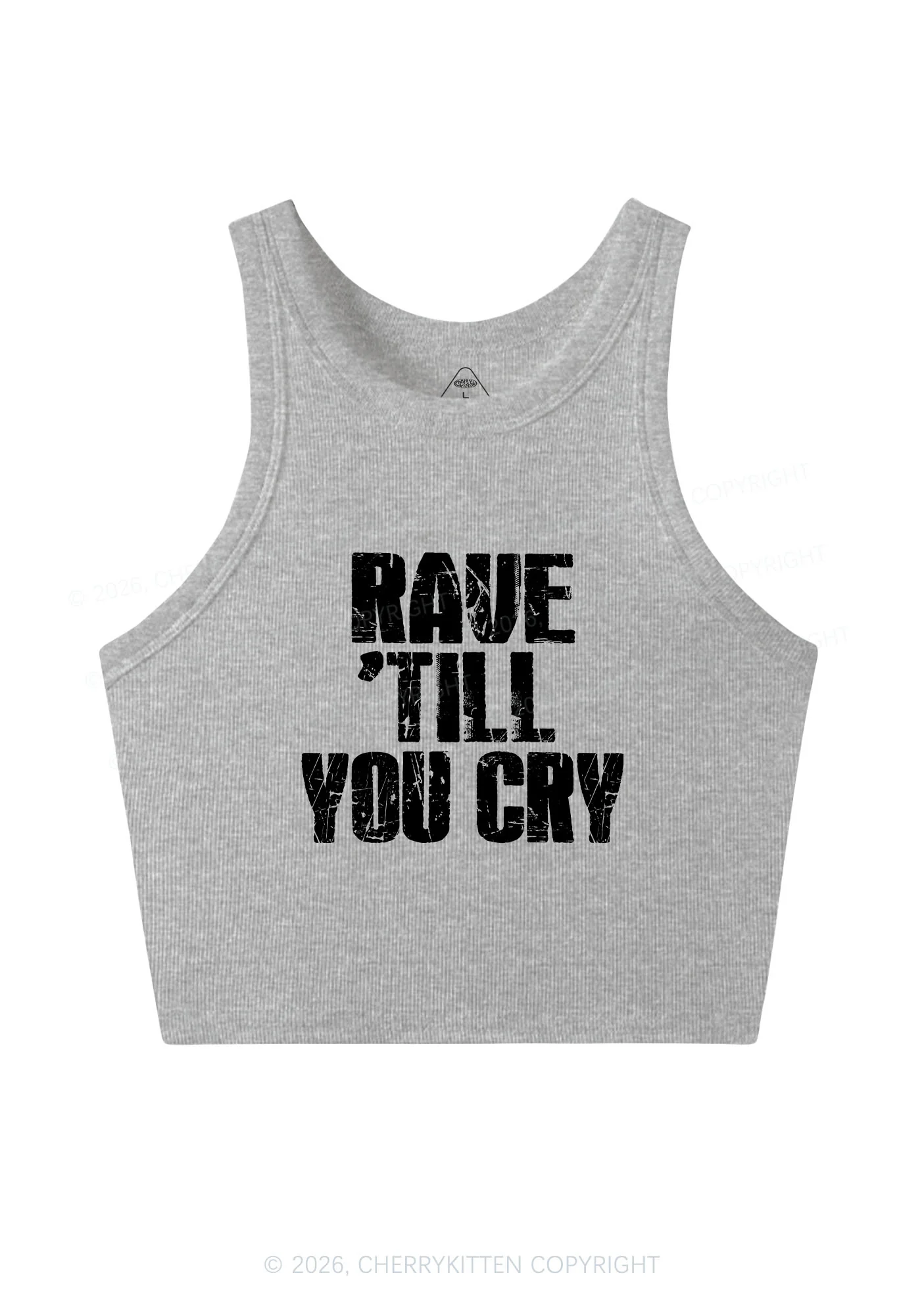 Rave Till You Cry Y2K Crop Tank Top Cherrykitten - Image 8
