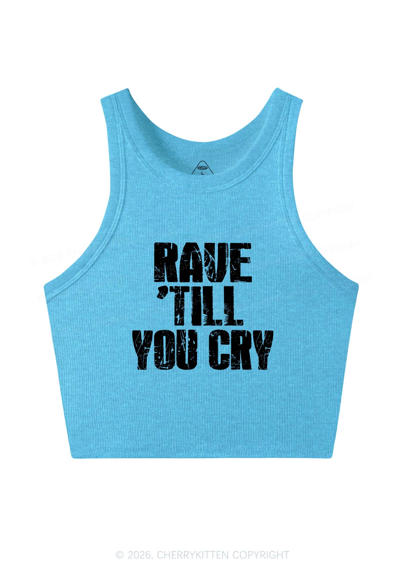 Rave Till You Cry Y2K Crop Tank Top Cherrykitten - Image 9