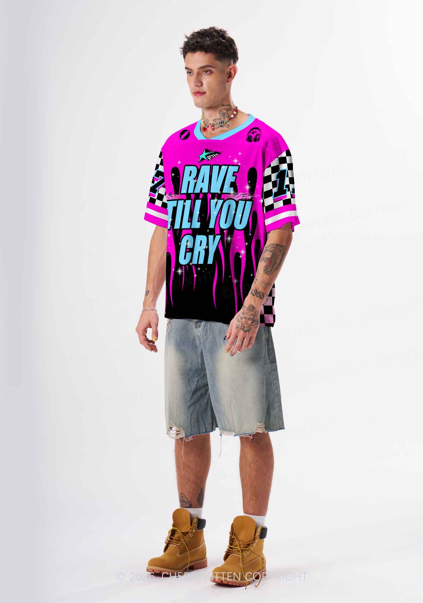 Rave Till You Cry Y2K Sport Jersey Shirts Cherrykitten - Image 2