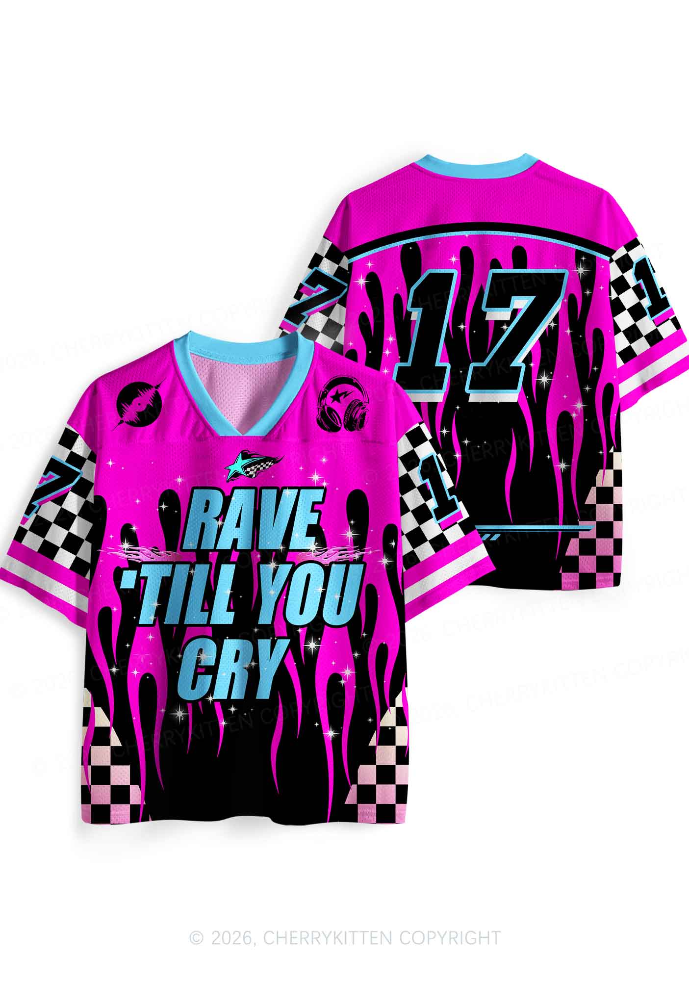 Rave Till You Cry Y2K Sport Jersey Shirts Cherrykitten - Image 5