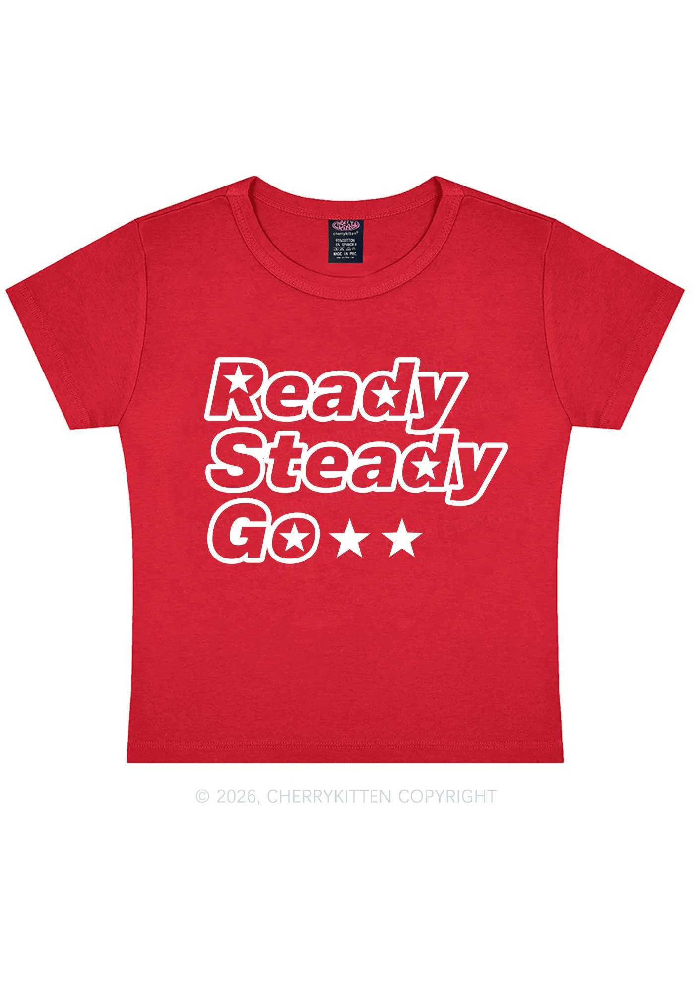 Ready Steady Go Y2K Baby Tee Cherrykitten - Image 4