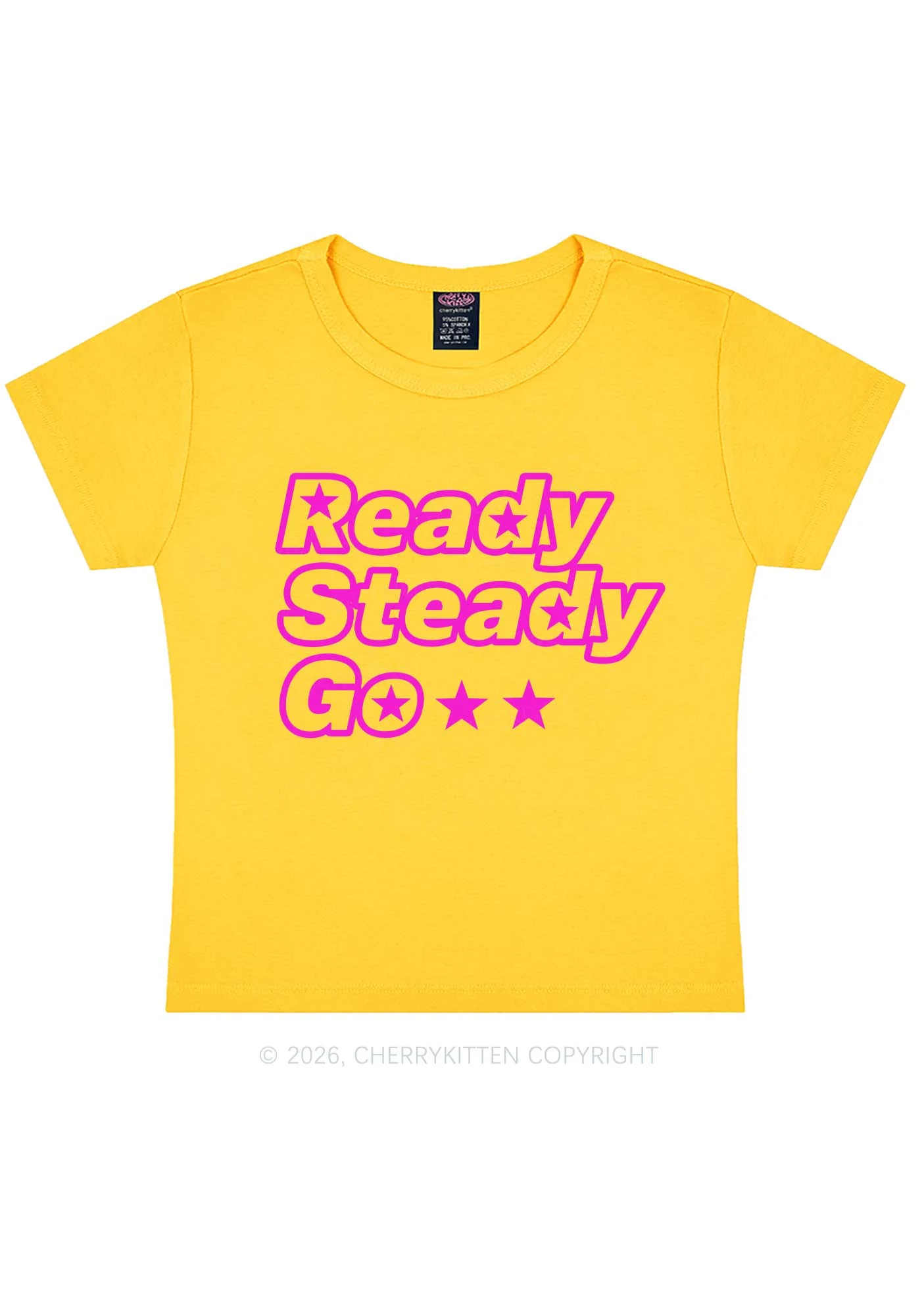 Ready Steady Go Y2K Baby Tee Cherrykitten - Image 5