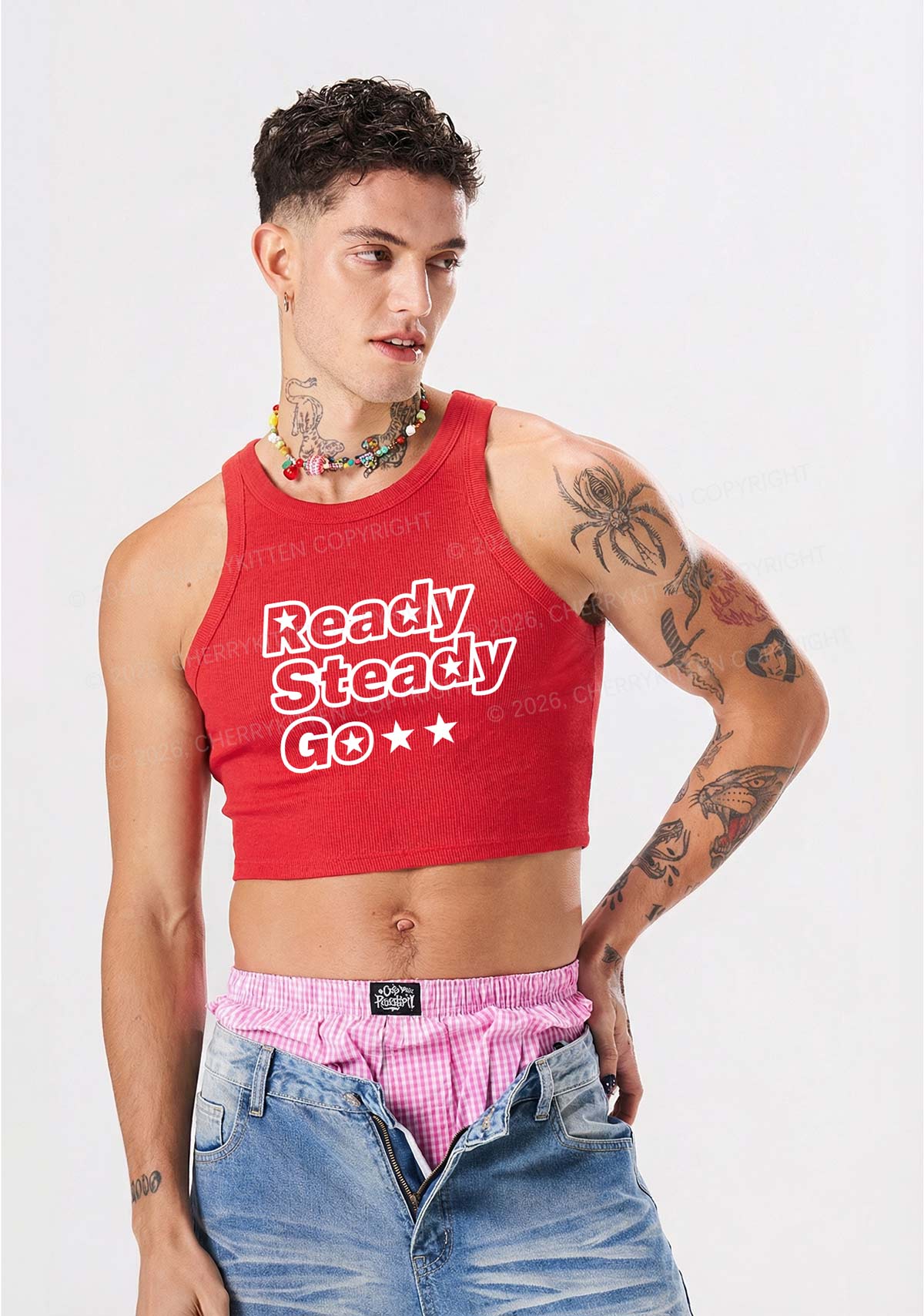 Ready Steady Go Y2K Crop Tank Top Cherrykitten - Image 2
