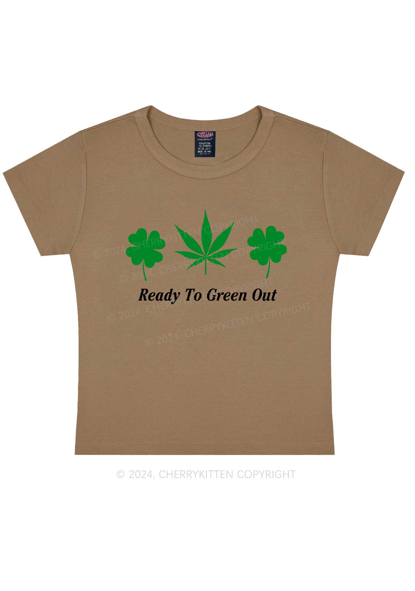 Ready To Green Out St Patricks Y2K Baby Tee Cherrykitten - Image 10