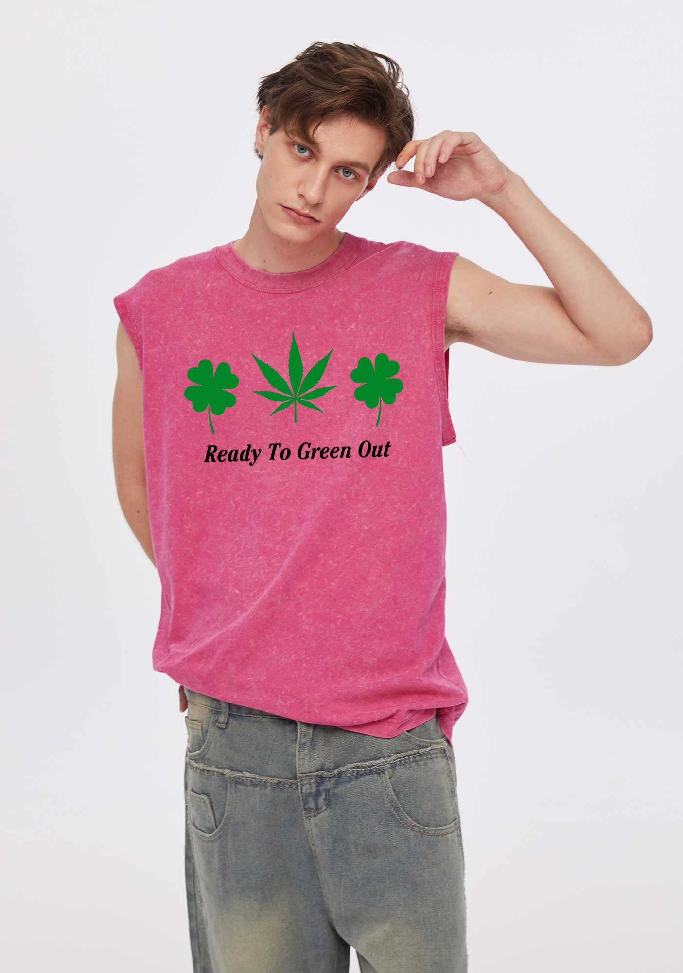 Ready To Green Out St Patricks Y2K Washed Tank Cherrykitten - Image 2
