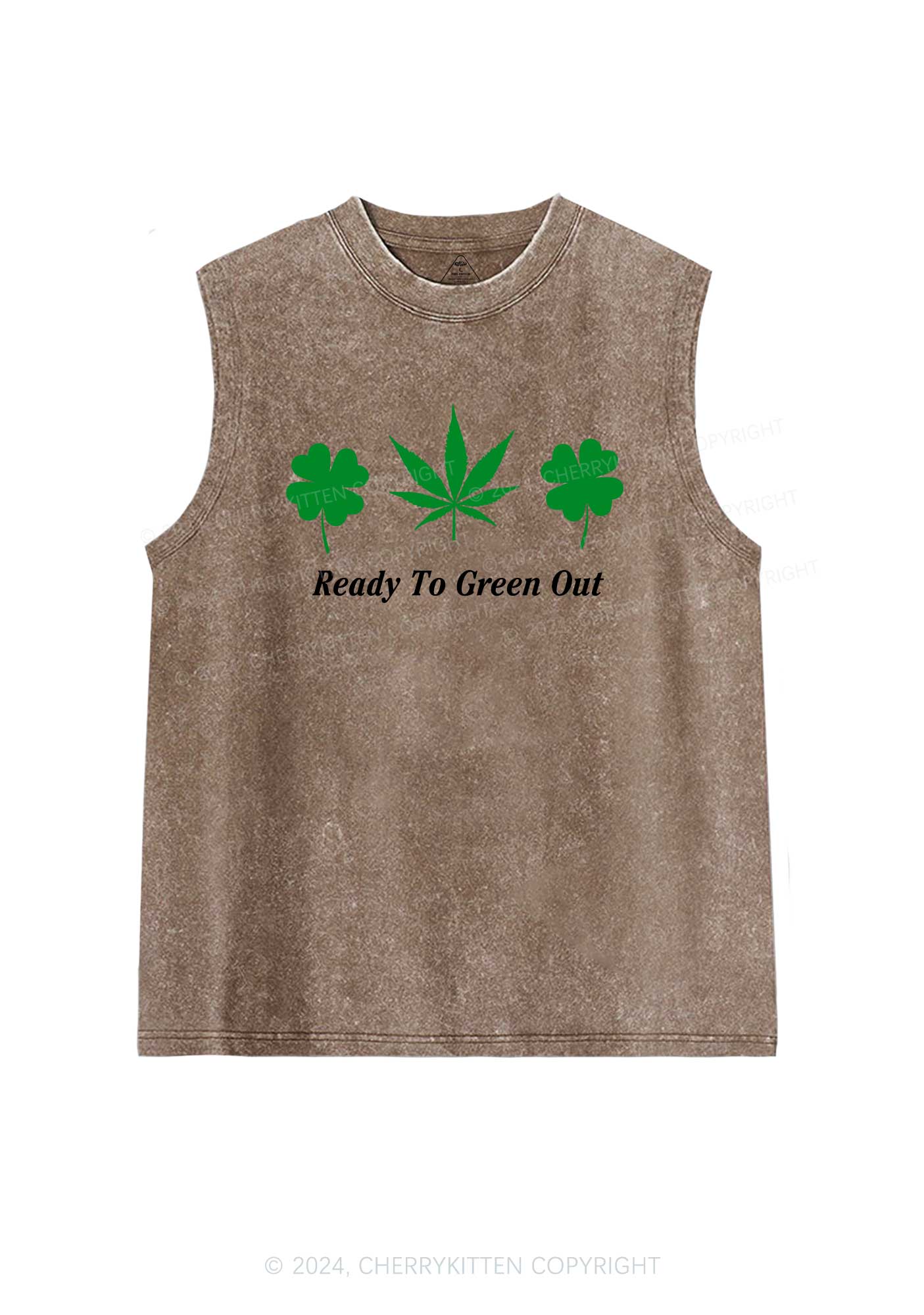 Ready To Green Out St Patricks Y2K Washed Tank Cherrykitten - Image 7