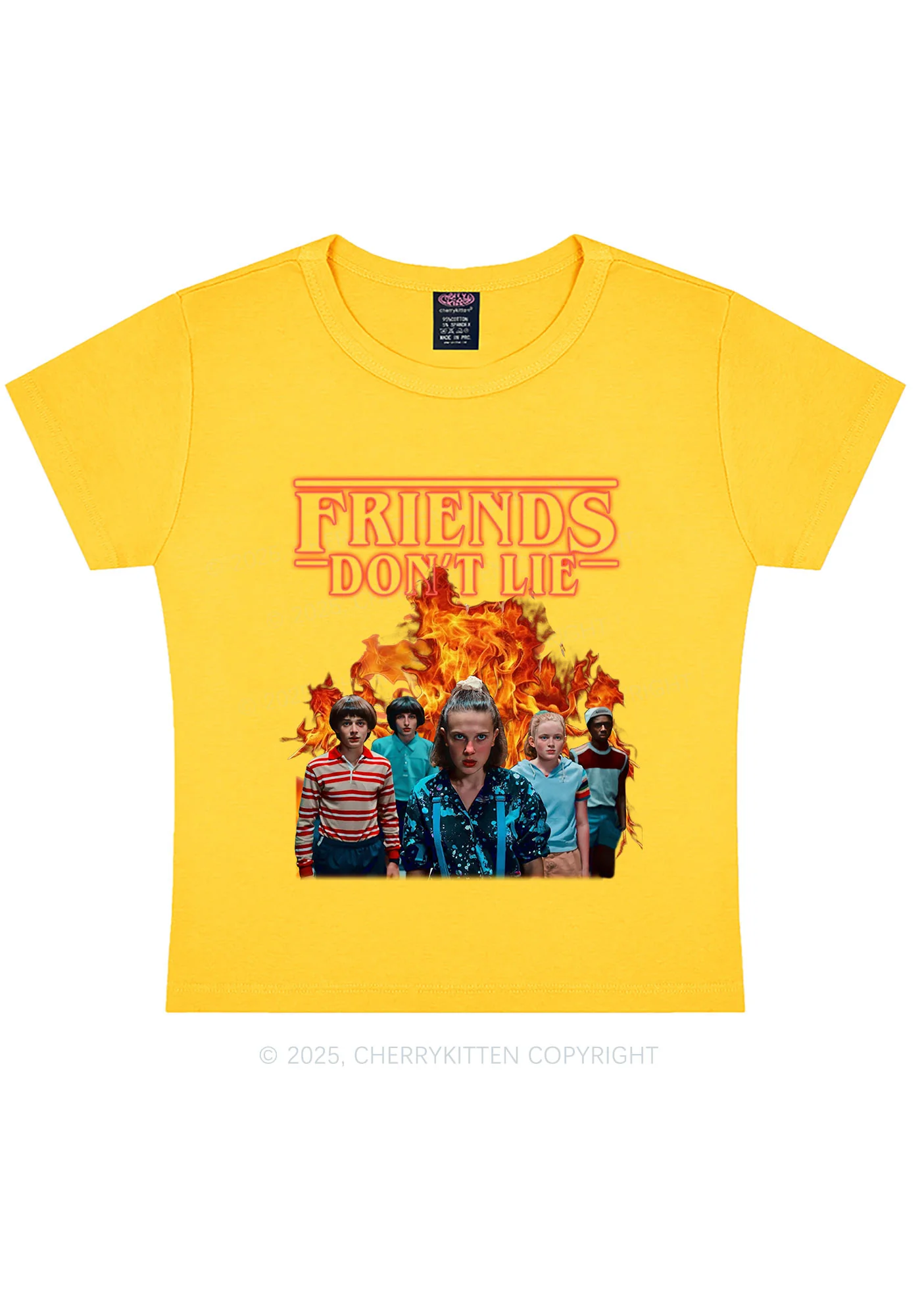 Real Friends Y2K Baby Tee Cherrykitten - Image 3