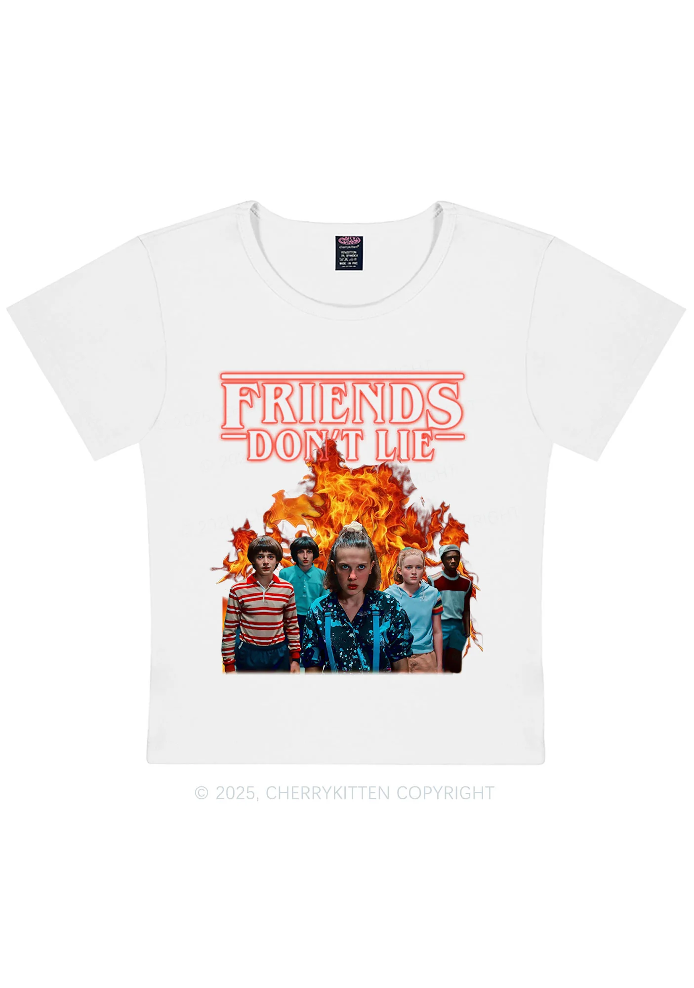 Real Friends Y2K Baby Tee Cherrykitten - Image 4