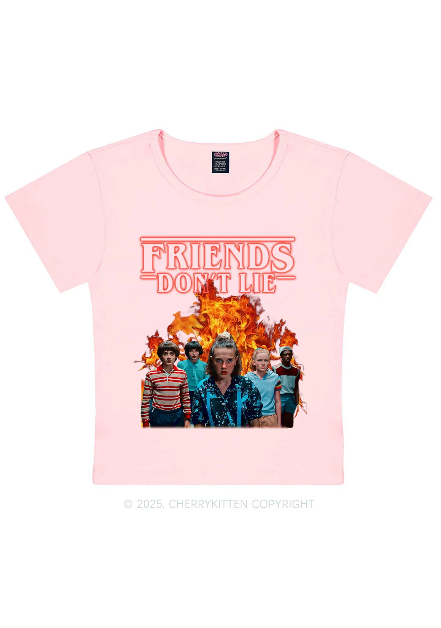 Real Friends Y2K Baby Tee Cherrykitten - Image 8