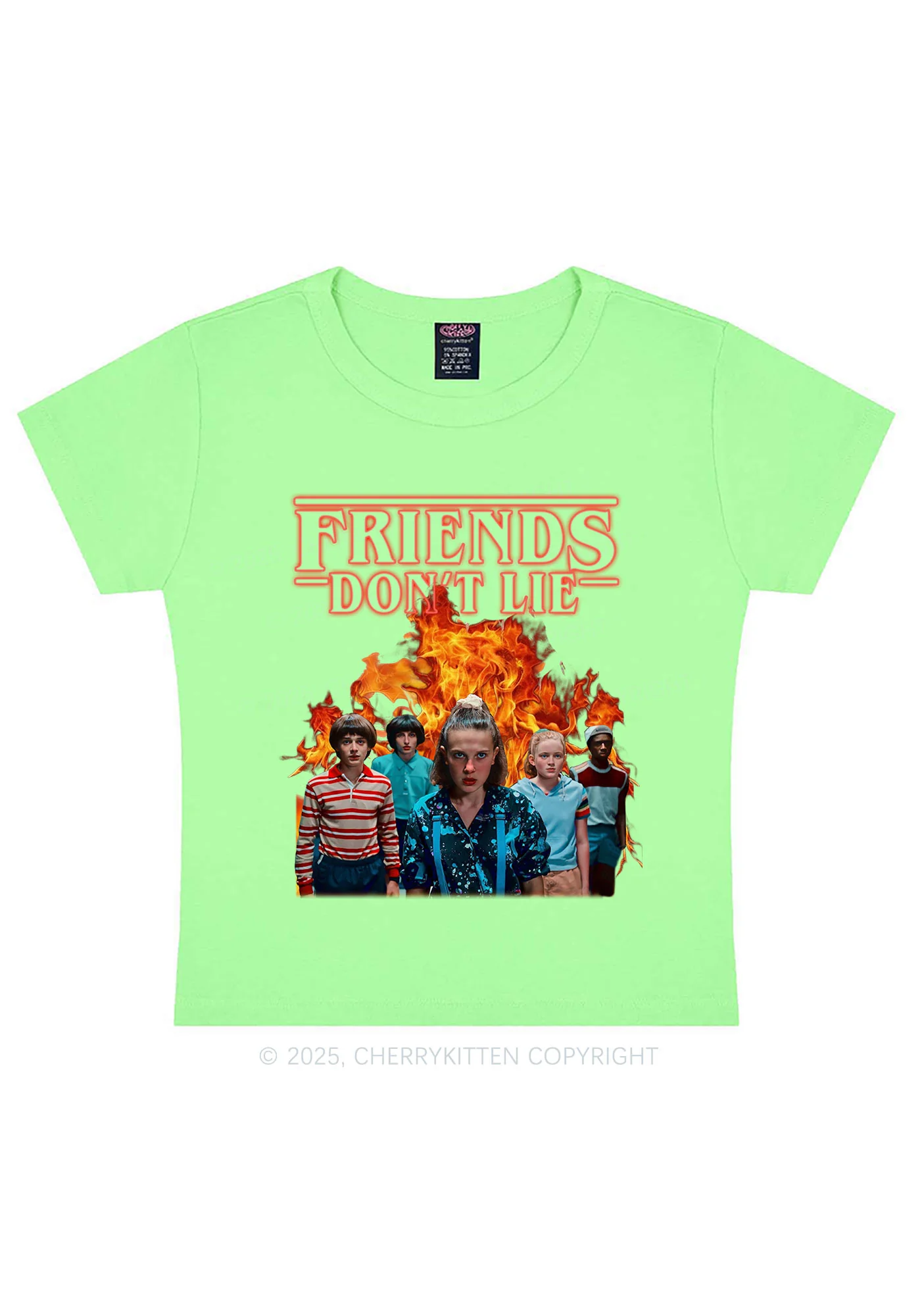 Real Friends Y2K Baby Tee Cherrykitten - Image 9