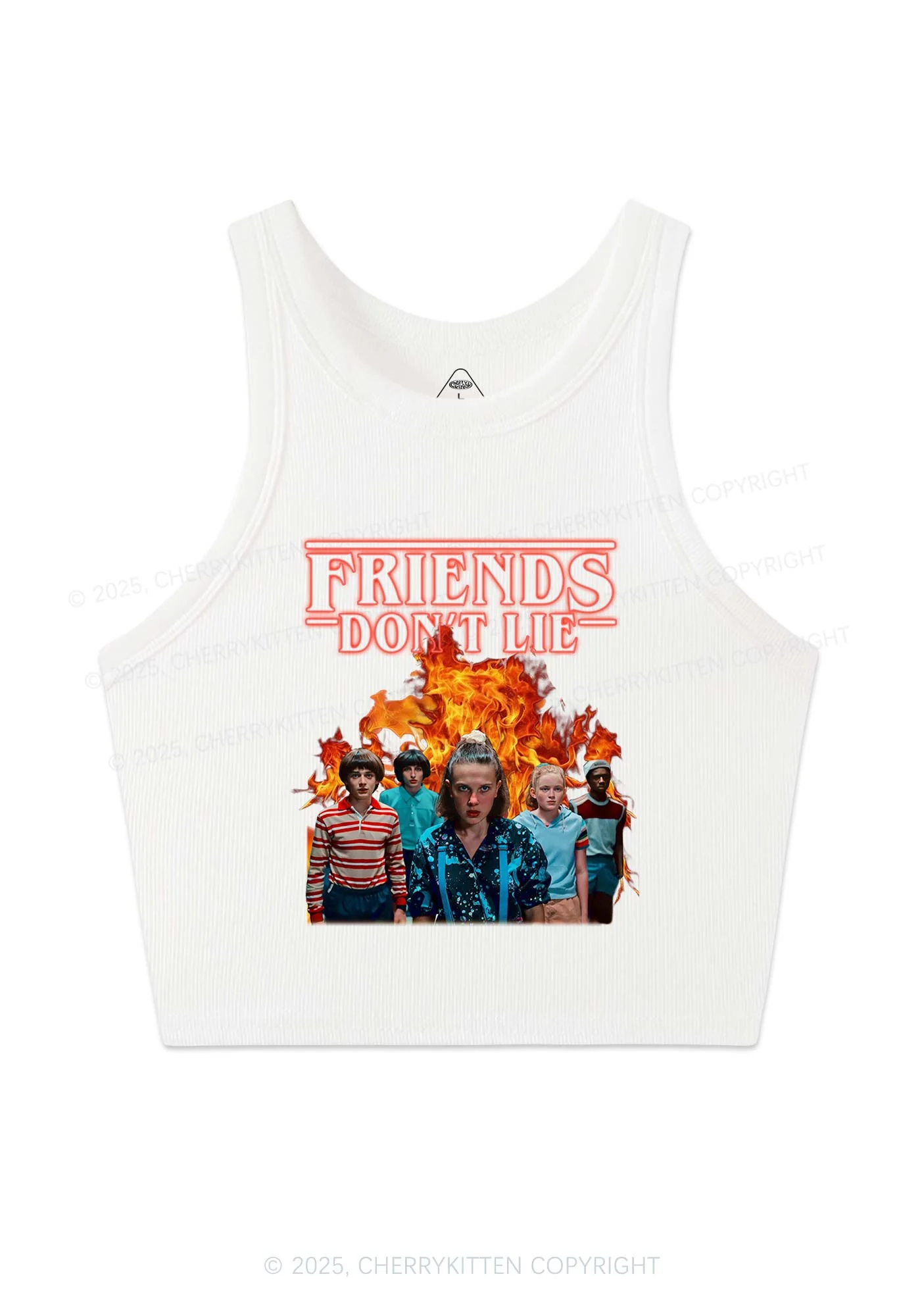 Real Friends Y2K Crop Tank Top Cherrykitten - Image 3