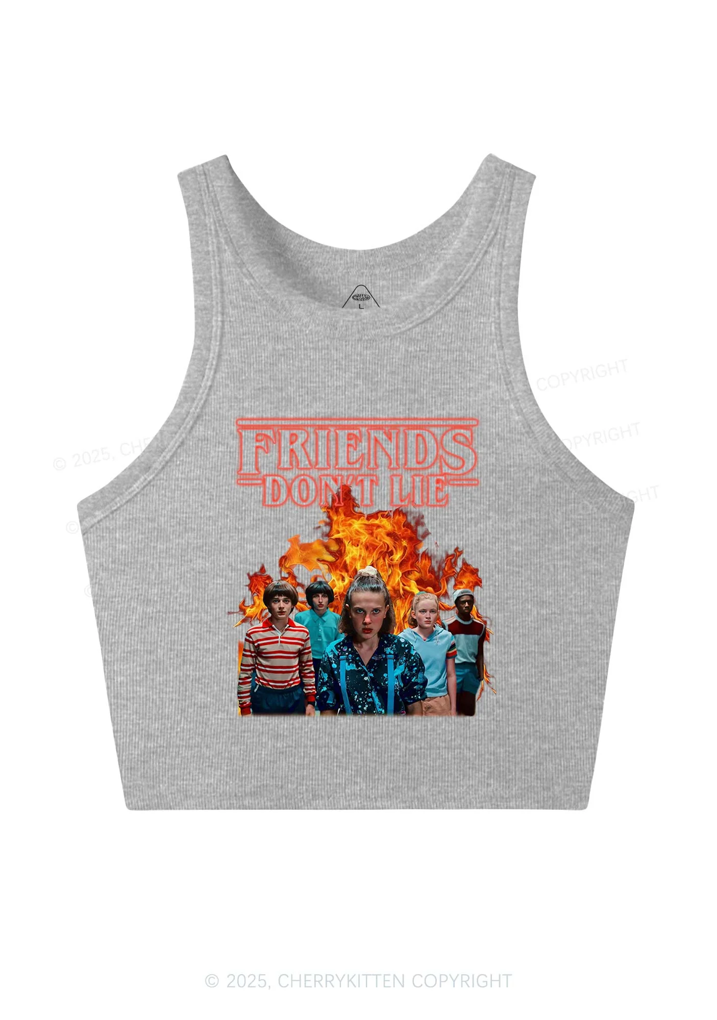 Real Friends Y2K Crop Tank Top Cherrykitten - Image 4