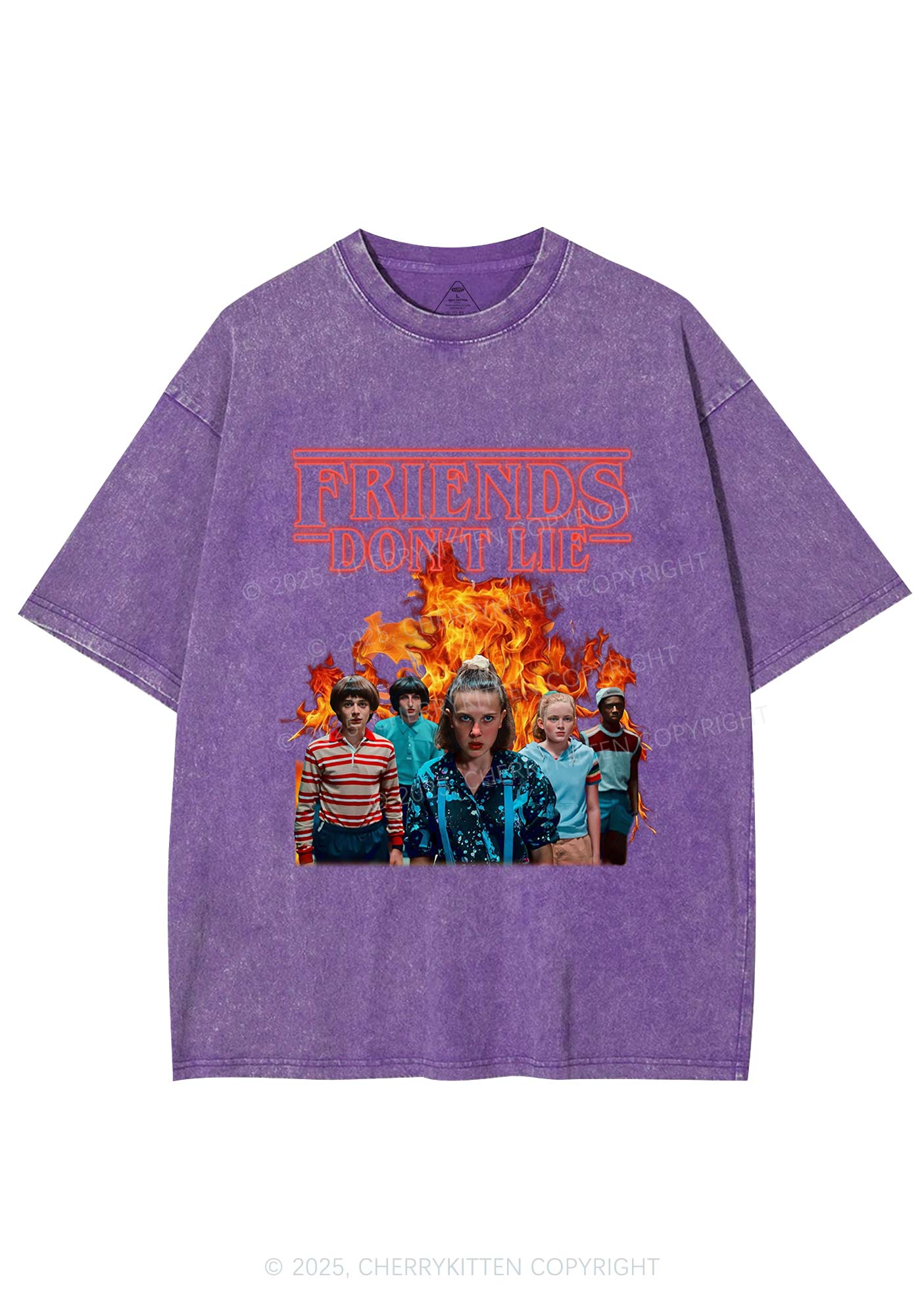 Real Friends Y2K Shirts Washed Tee Cherrykitten - Image 4