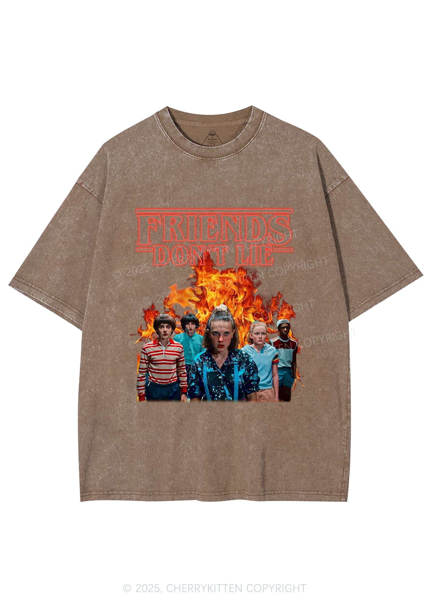 Real Friends Y2K Shirts Washed Tee Cherrykitten - Image 6