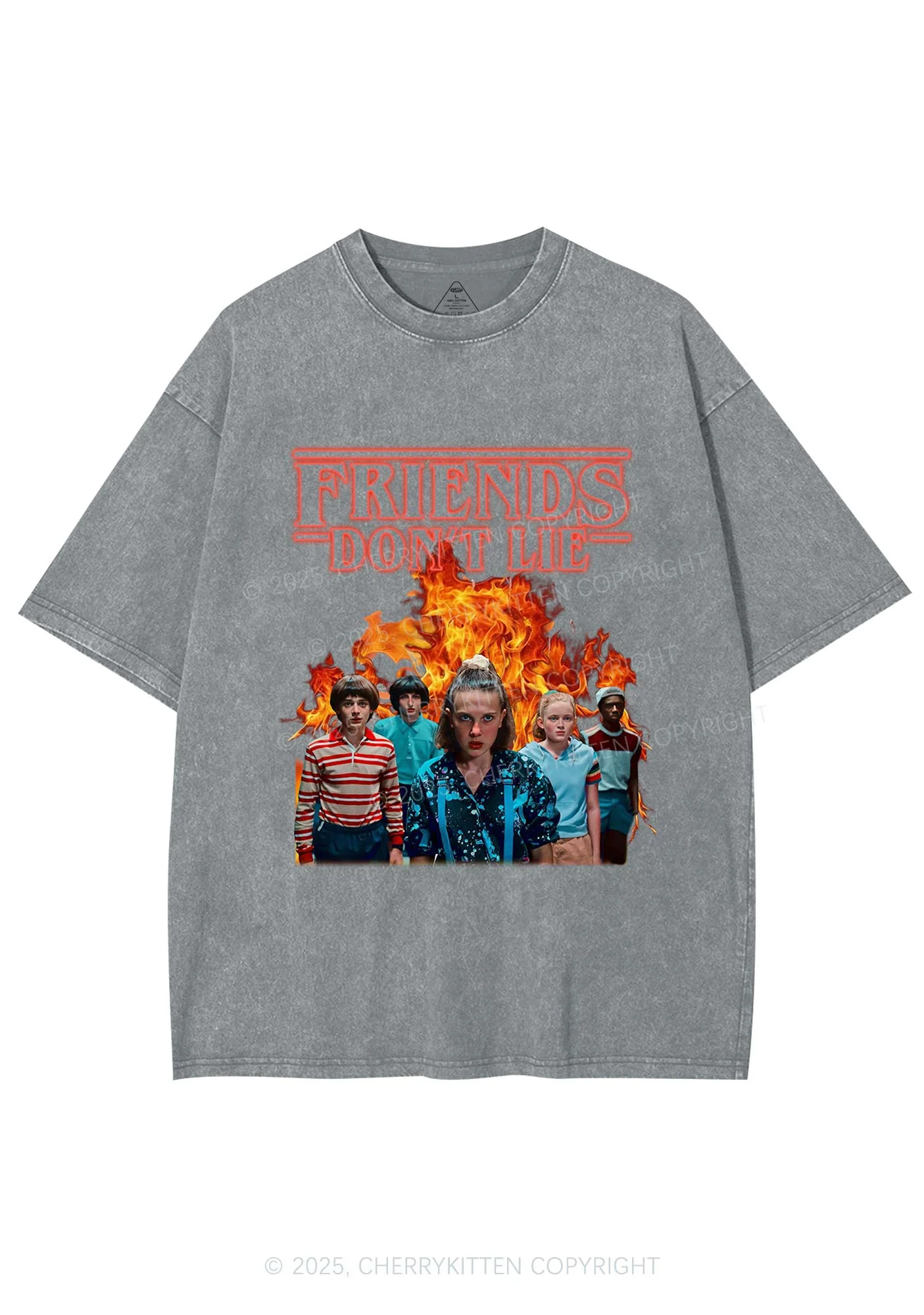 Real Friends Y2K Shirts Washed Tee Cherrykitten - Image 7