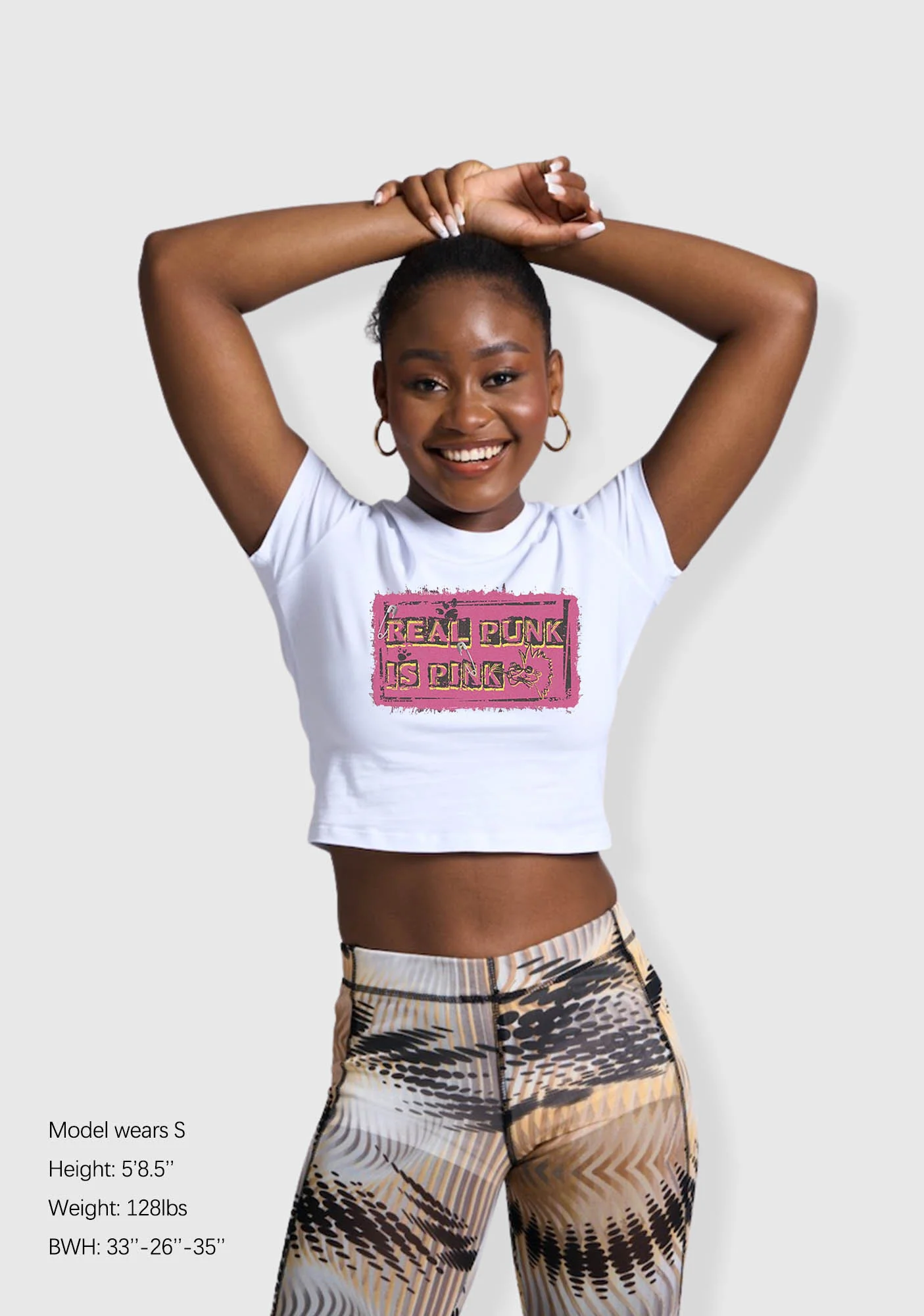 Real Punk Is Pink Y2K Baby Tee - Image 2