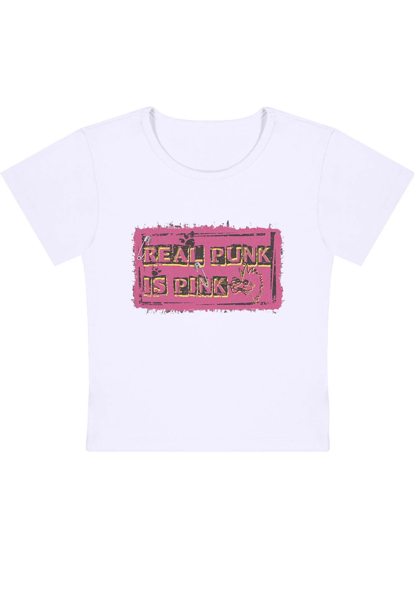 Real Punk Is Pink Y2K Baby Tee - Image 3