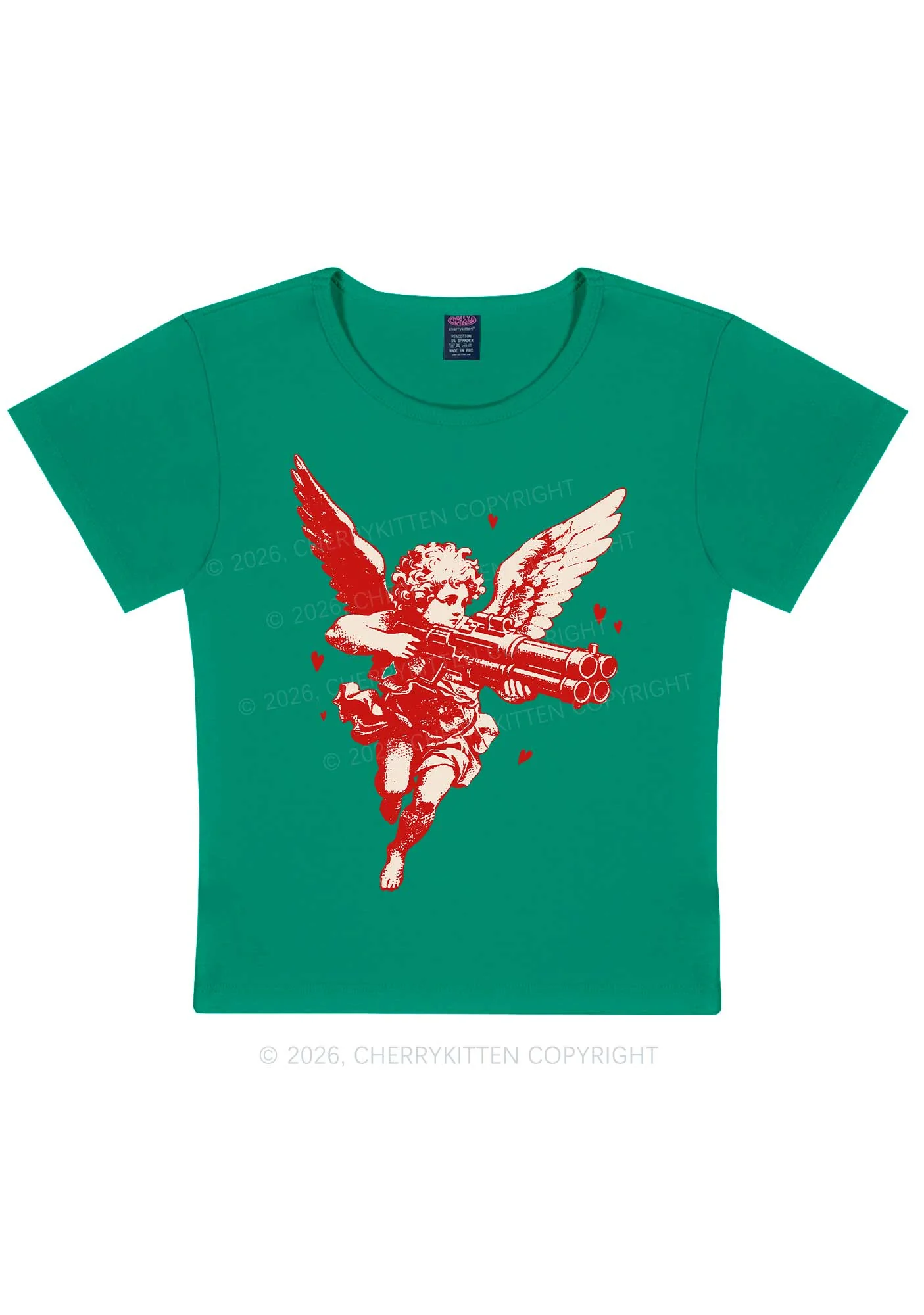 Rebel Cupid Valentine's Day Y2K Baby Tee Cherrykitten - Image 11