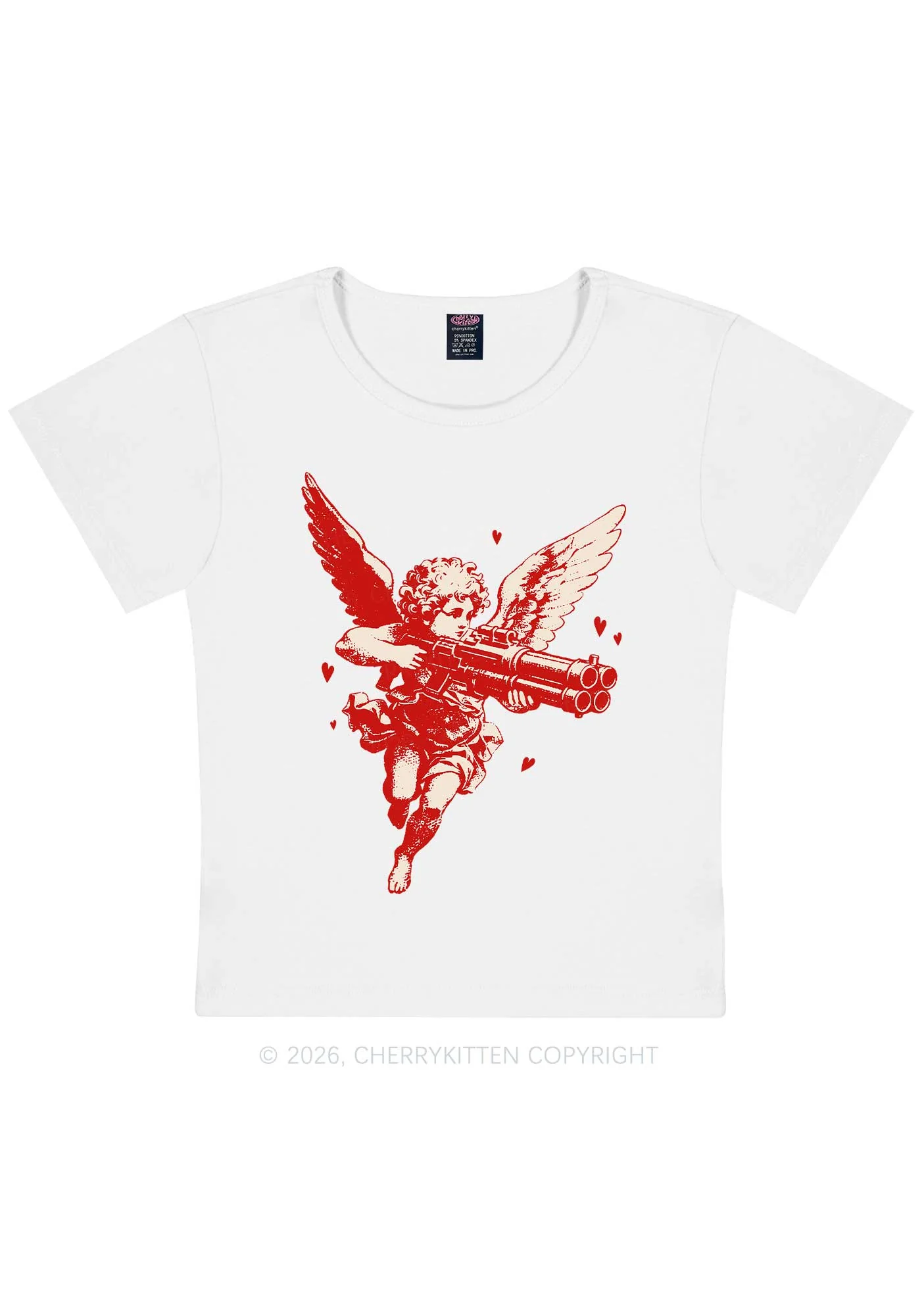 Rebel Cupid Valentine's Day Y2K Baby Tee Cherrykitten - Image 3