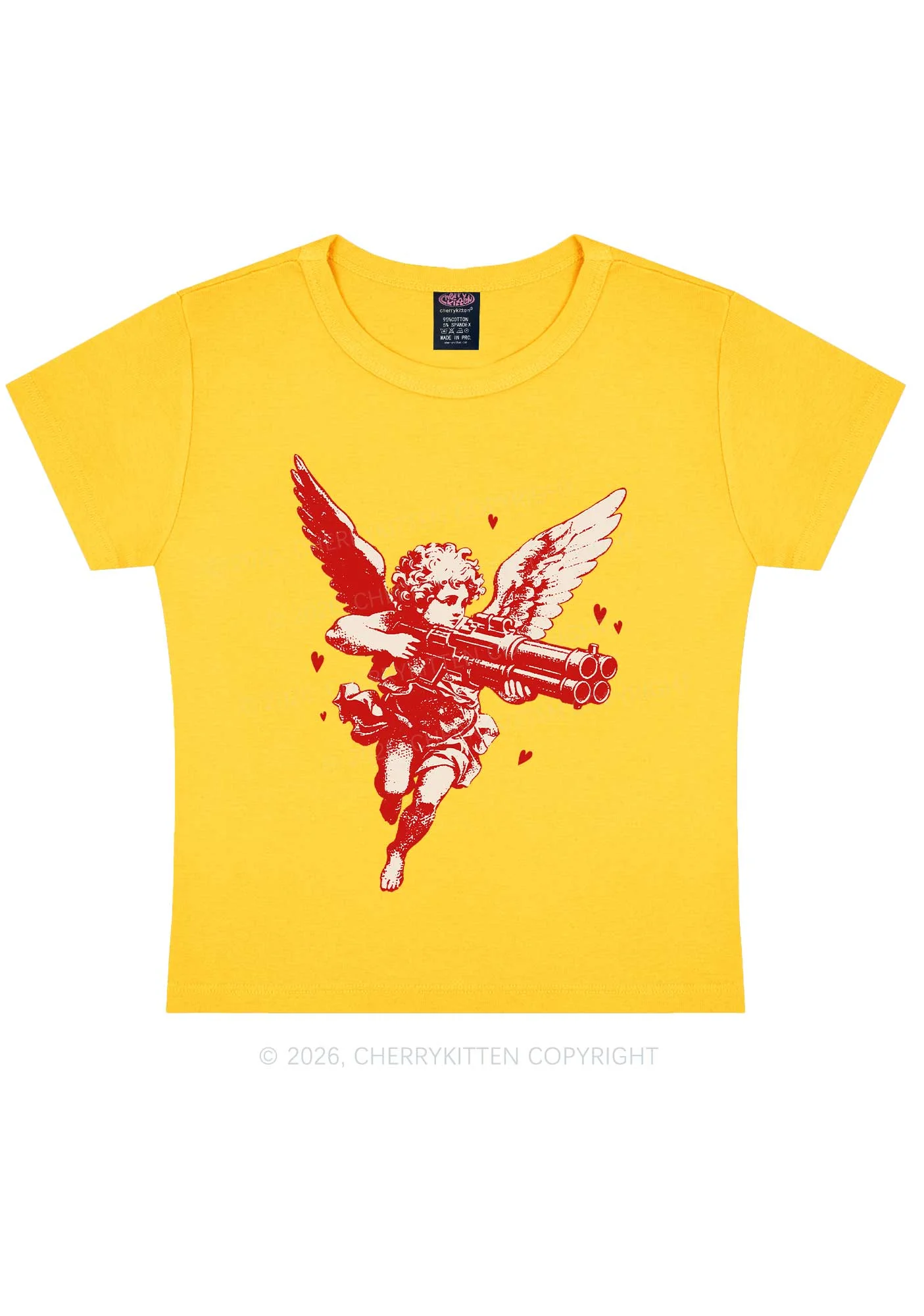 Rebel Cupid Valentine's Day Y2K Baby Tee Cherrykitten - Image 4