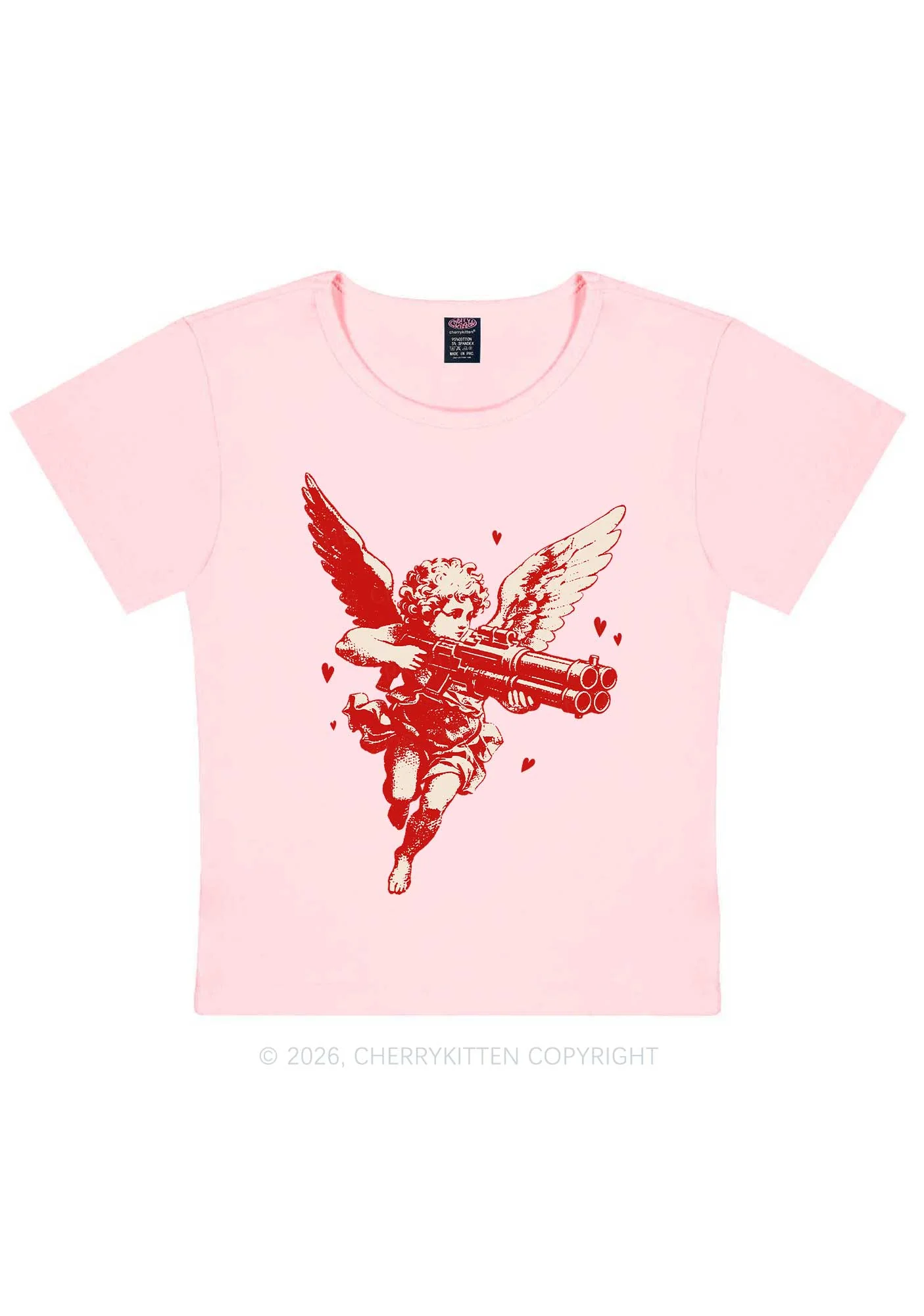 Rebel Cupid Valentine's Day Y2K Baby Tee Cherrykitten - Image 6
