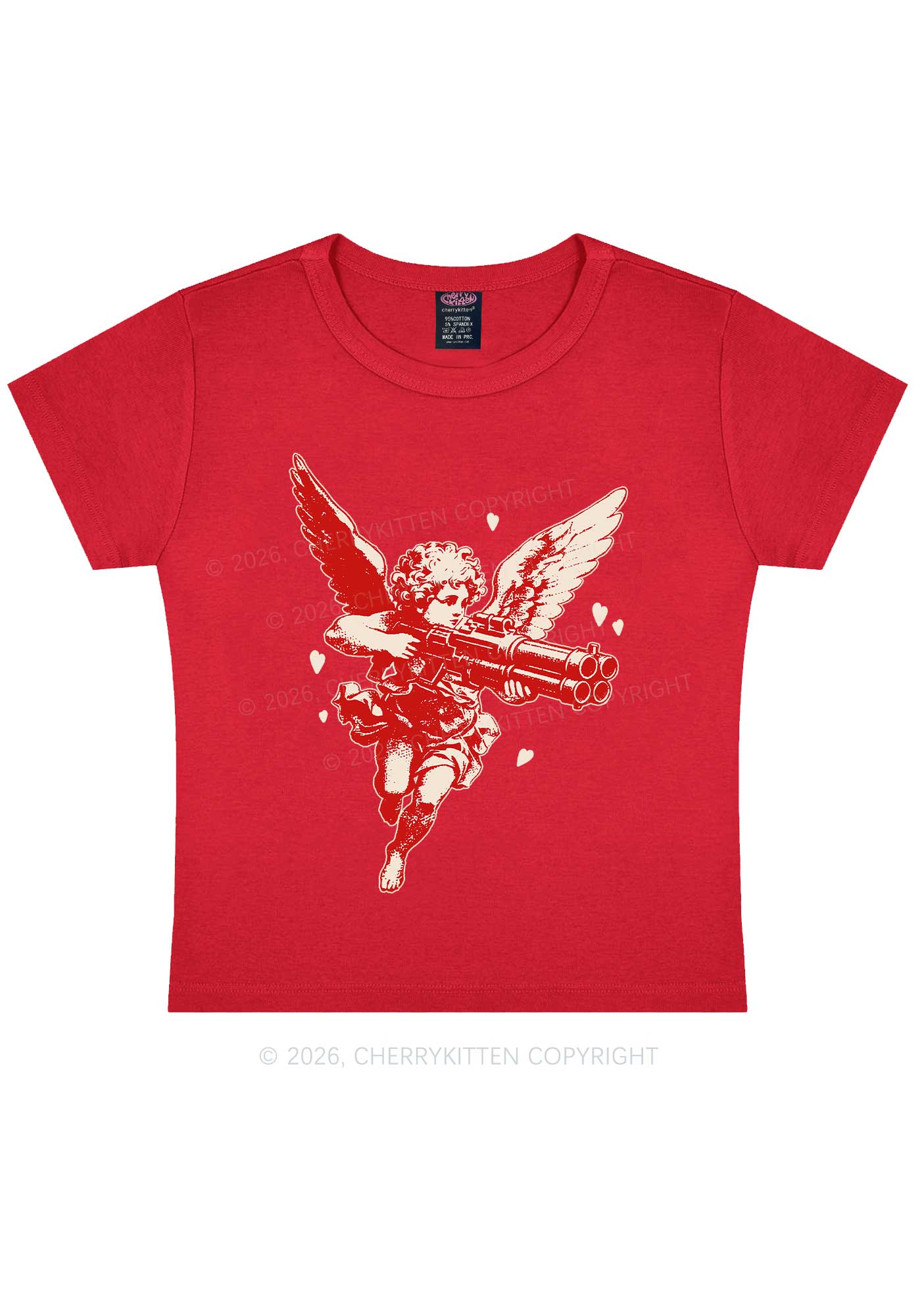 Rebel Cupid Valentine's Day Y2K Baby Tee Cherrykitten - Image 7