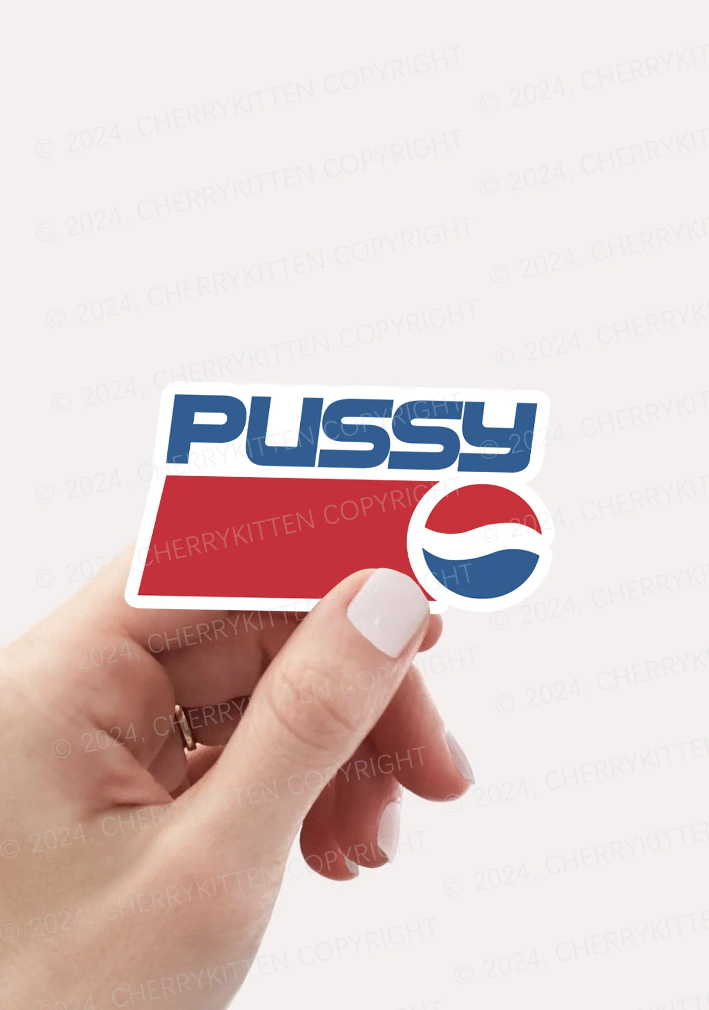 Red Blue Puxxy 1Pc Y2K Sticker Cherrykitten - Image 2