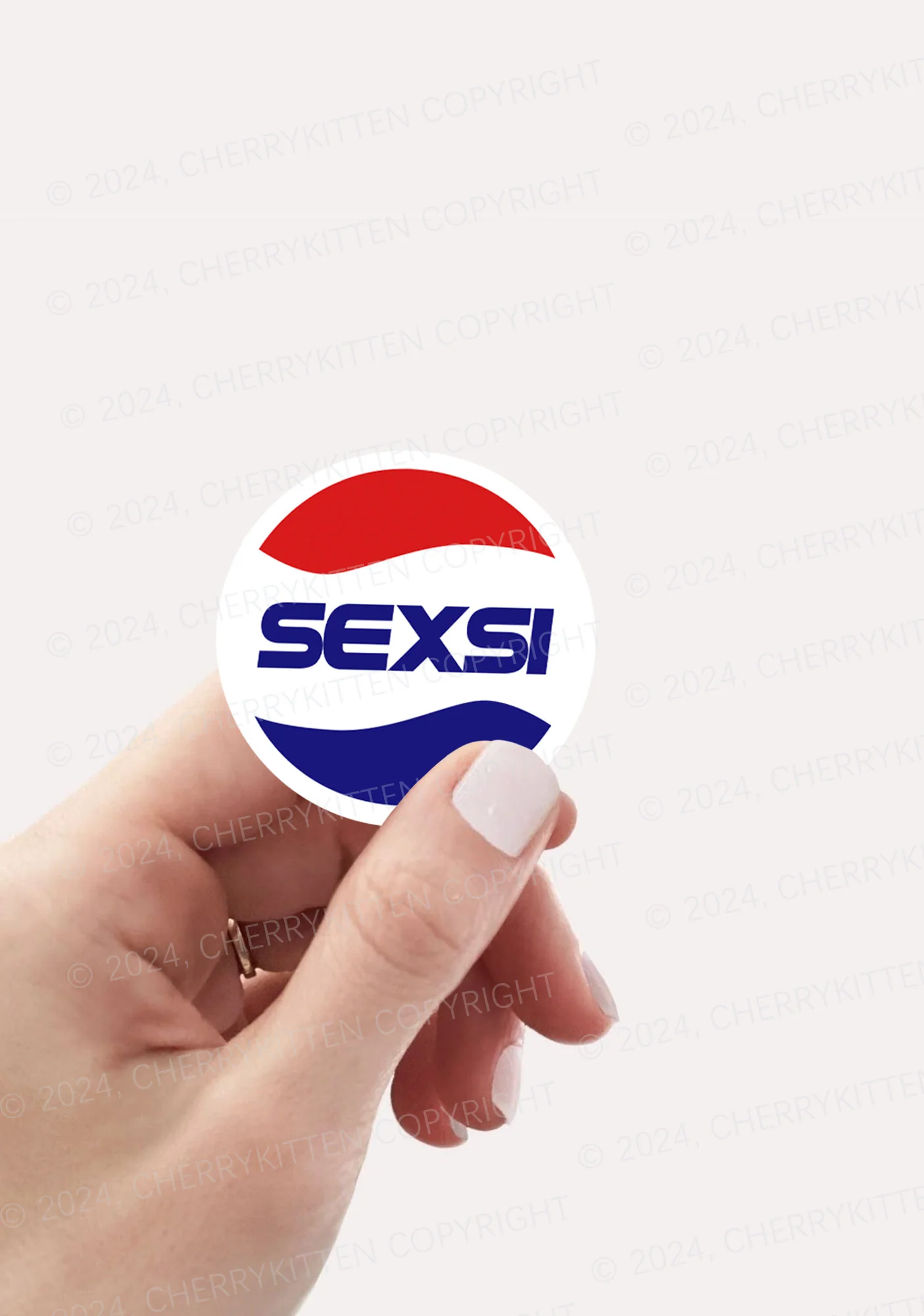 Red Blue Sexsi 1Pc Y2K Sticker Cherrykitten - Image 2