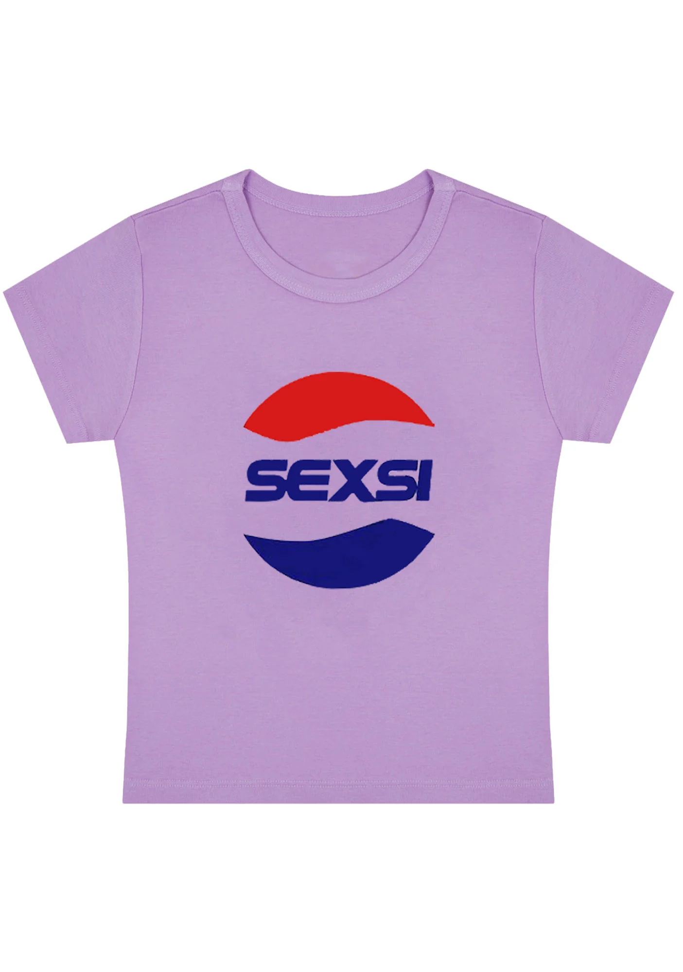 Red Blue Sexsi Y2K Baby Tee - Image 2