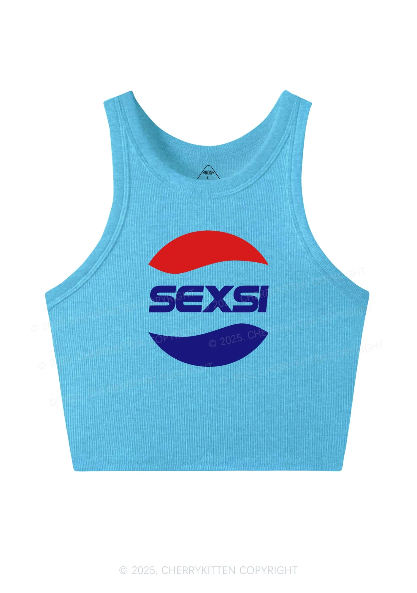 Red Blue Sexsi Y2K Crop Tank Top Cherrykitten - Image 3