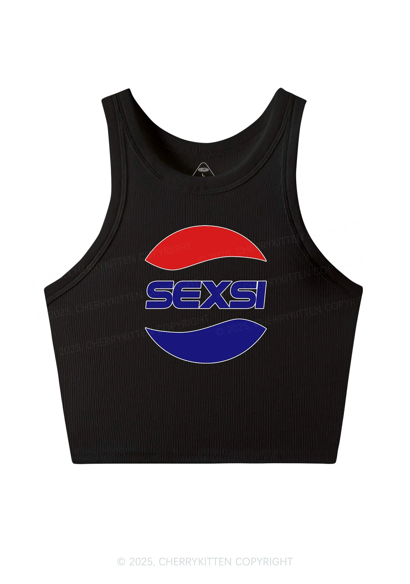 Red Blue Sexsi Y2K Crop Tank Top Cherrykitten - Image 4