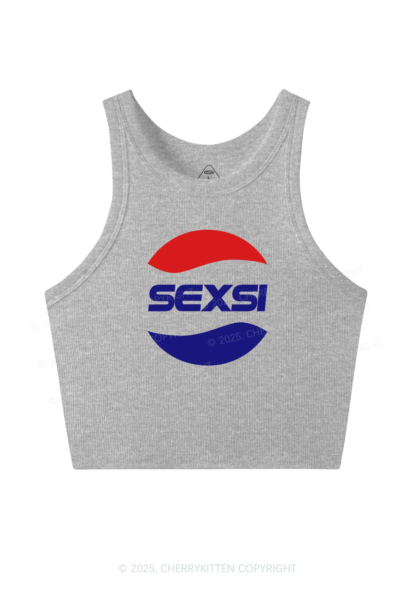 Red Blue Sexsi Y2K Crop Tank Top Cherrykitten - Image 5