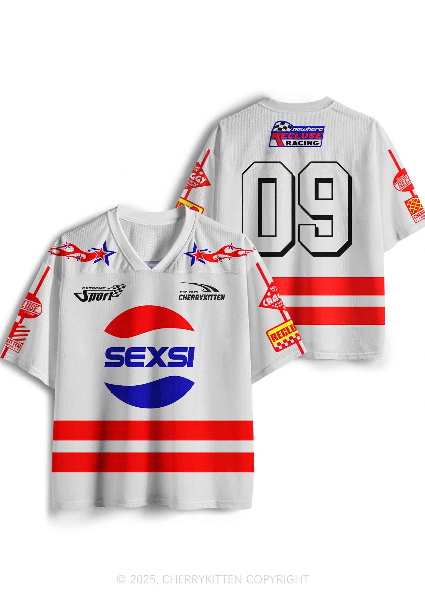 Custom Red Blue Sexsi Y2K Sport Jersey Shirts Cherrykitten - Image 4
