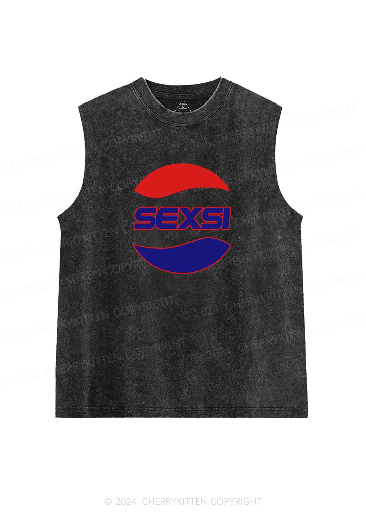 Red Blue Sexsi Y2K Washed Tank Cherrykitten - Image 4