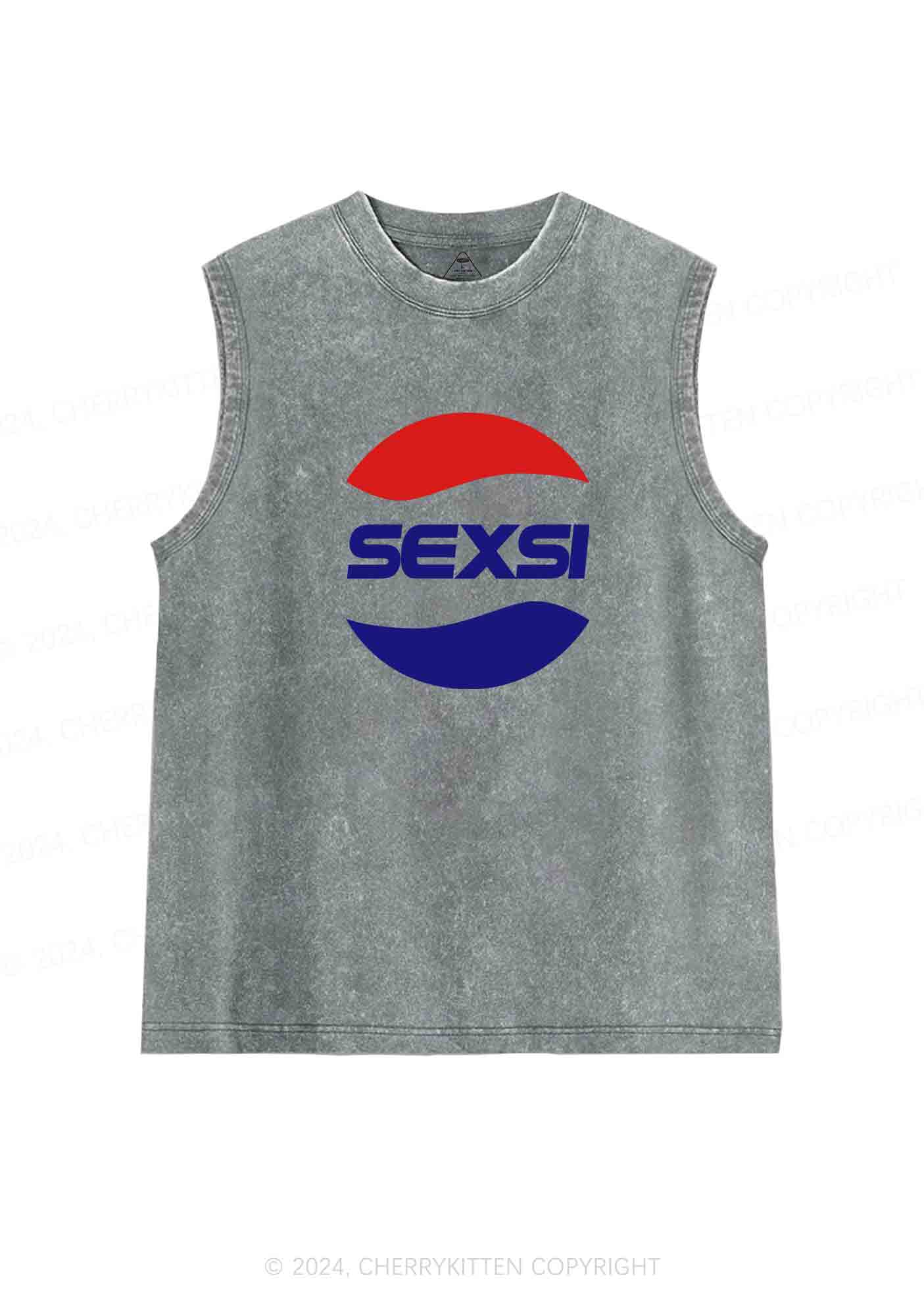 Red Blue Sexsi Y2K Washed Tank Cherrykitten - Image 5