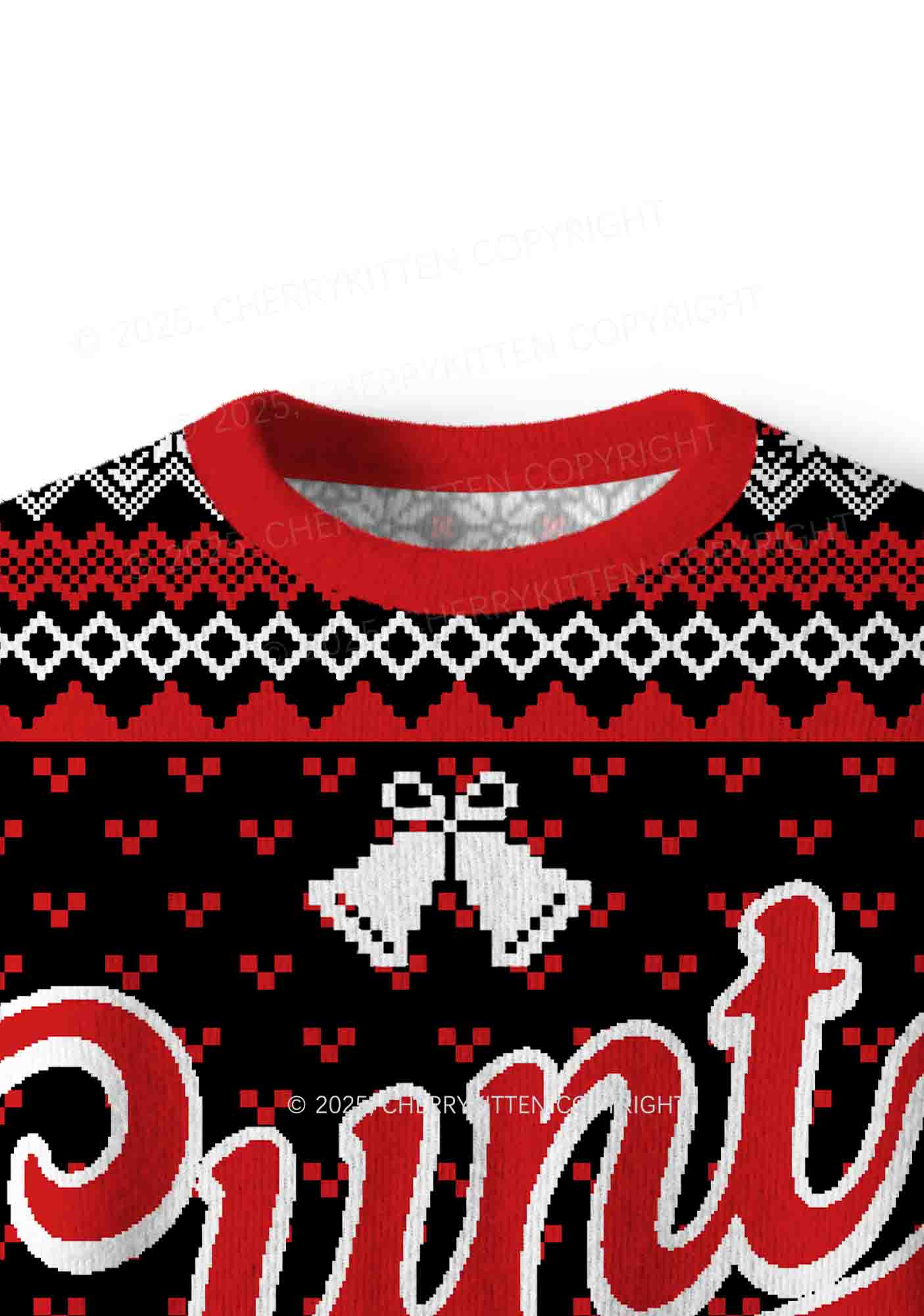 Red Cxxt Star Y2K Christmas Knit Sweatshirt Cherrykitten - Image 5